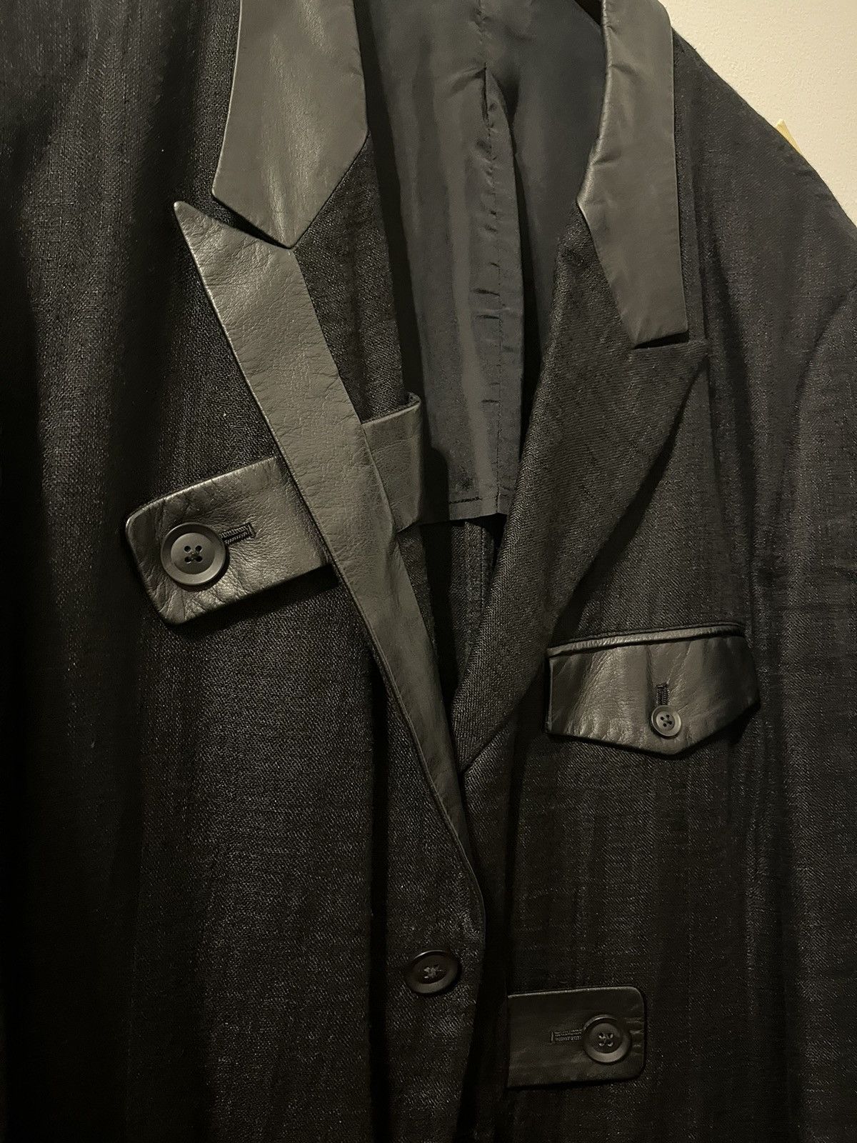 Yohji Yamamoto Yohji Yamamoto Pour Homme Leather Jacket Size US L / EU 52-54 / 3 - 3 Thumbnail