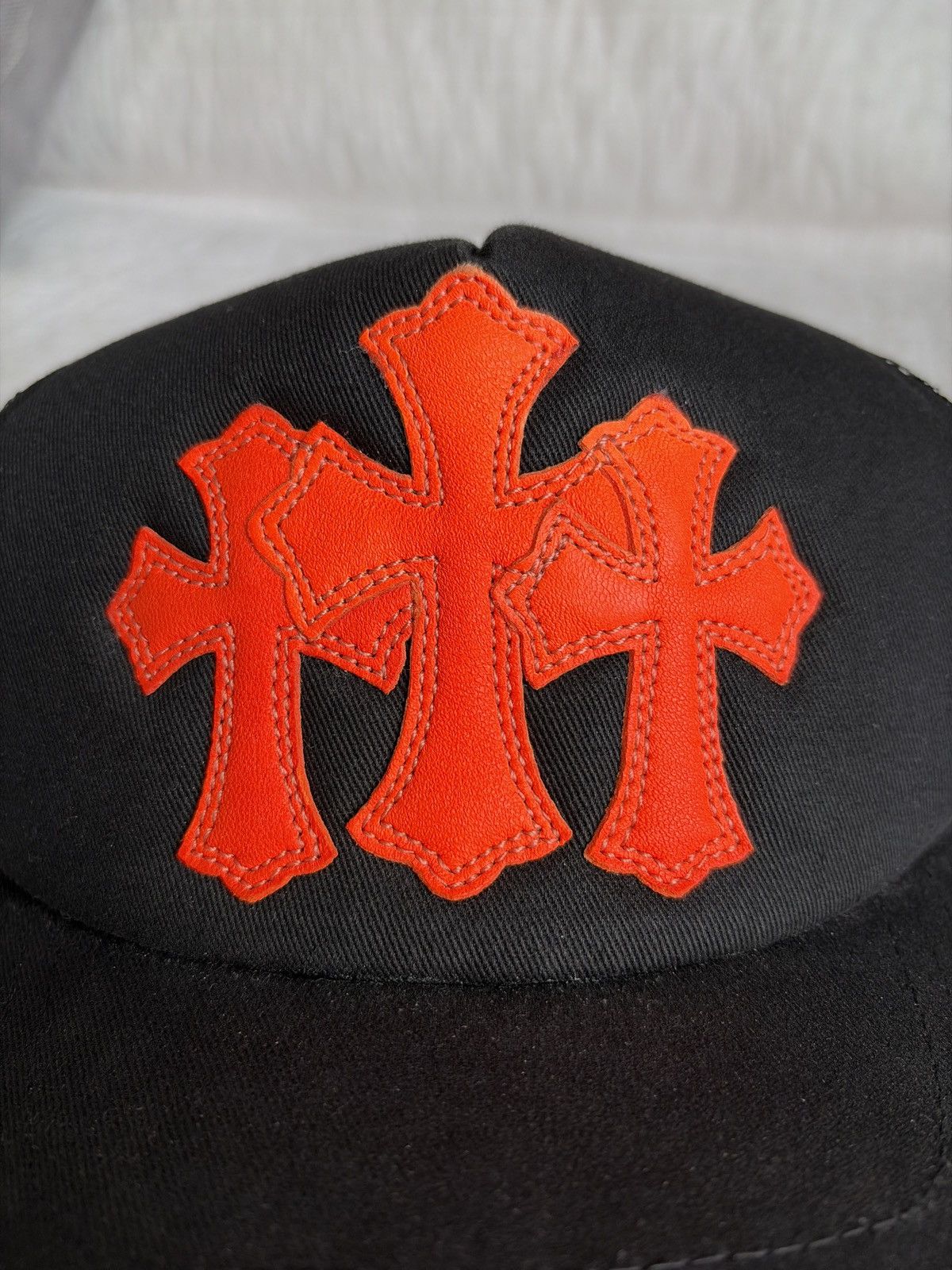 Chrome Hearts Chrome Hearts Cemetery Orange Crosses Trucker Hat Size ONE SIZE - 2 Thumbnail
