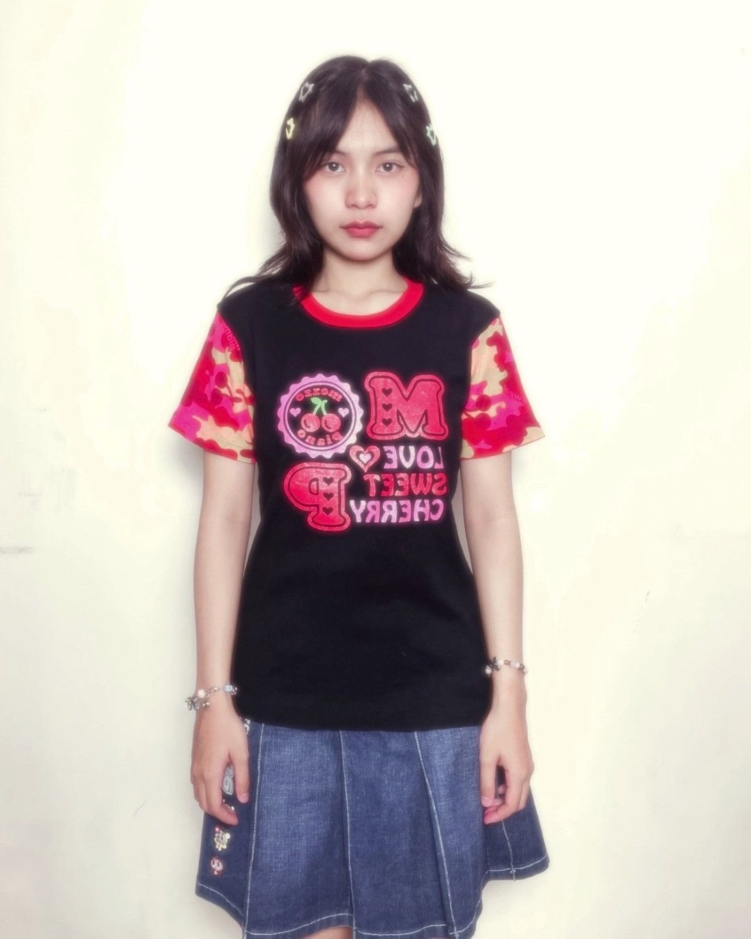 Japanese Brand Mezzo Piano Love Sweet Cherry Camo Tee Size S / US 4 / IT 40 - 1 Thumbnail