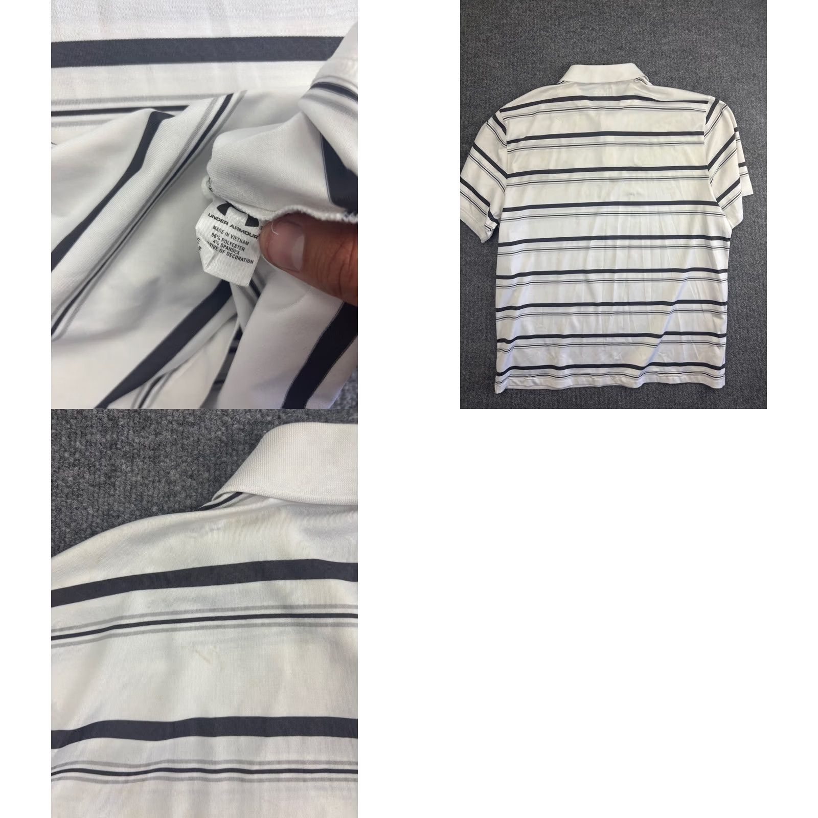 Under Armour Under Armour Polo Shirt Men's 2XL Loose Heat Gear White Black Stripe Polo Shirts White Nike? Size US XXL / EU 58 / 5 - 8 Thumbnail