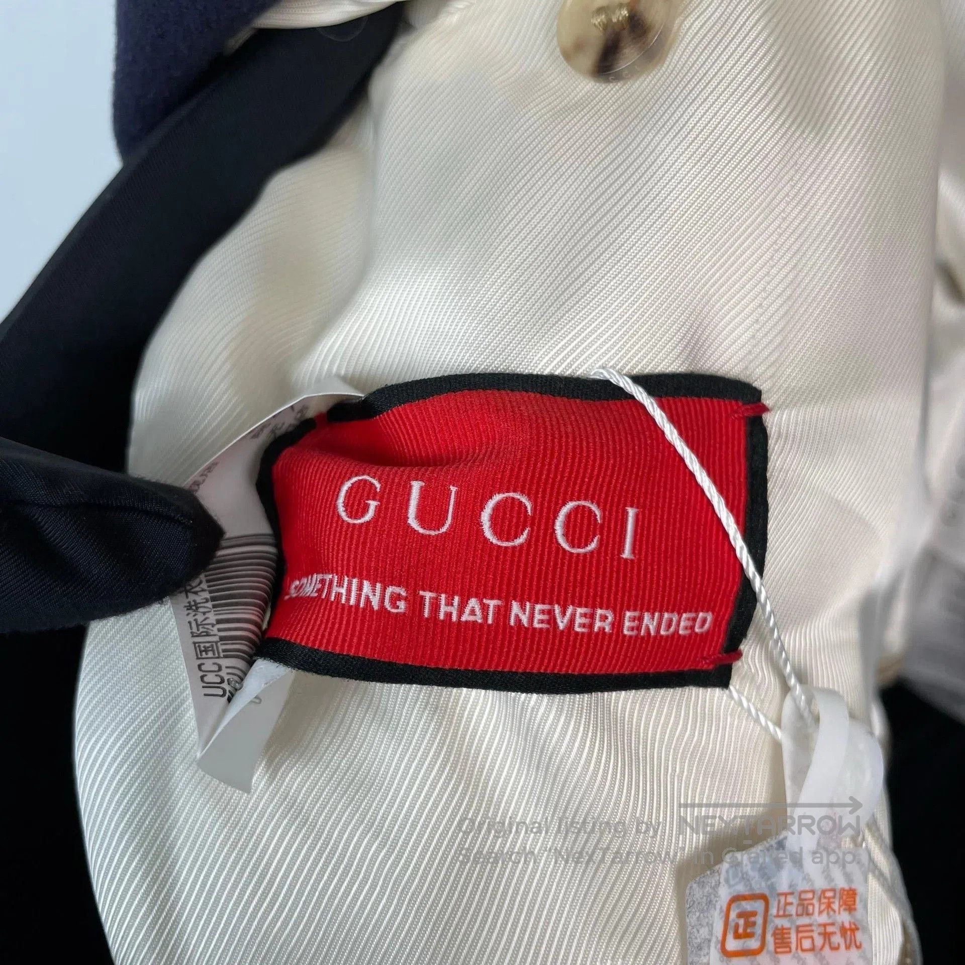 Gucci Gucci Navy Double-Breasted Mid-Length Coat. Size S / US 4 / IT 40 - 6 Thumbnail