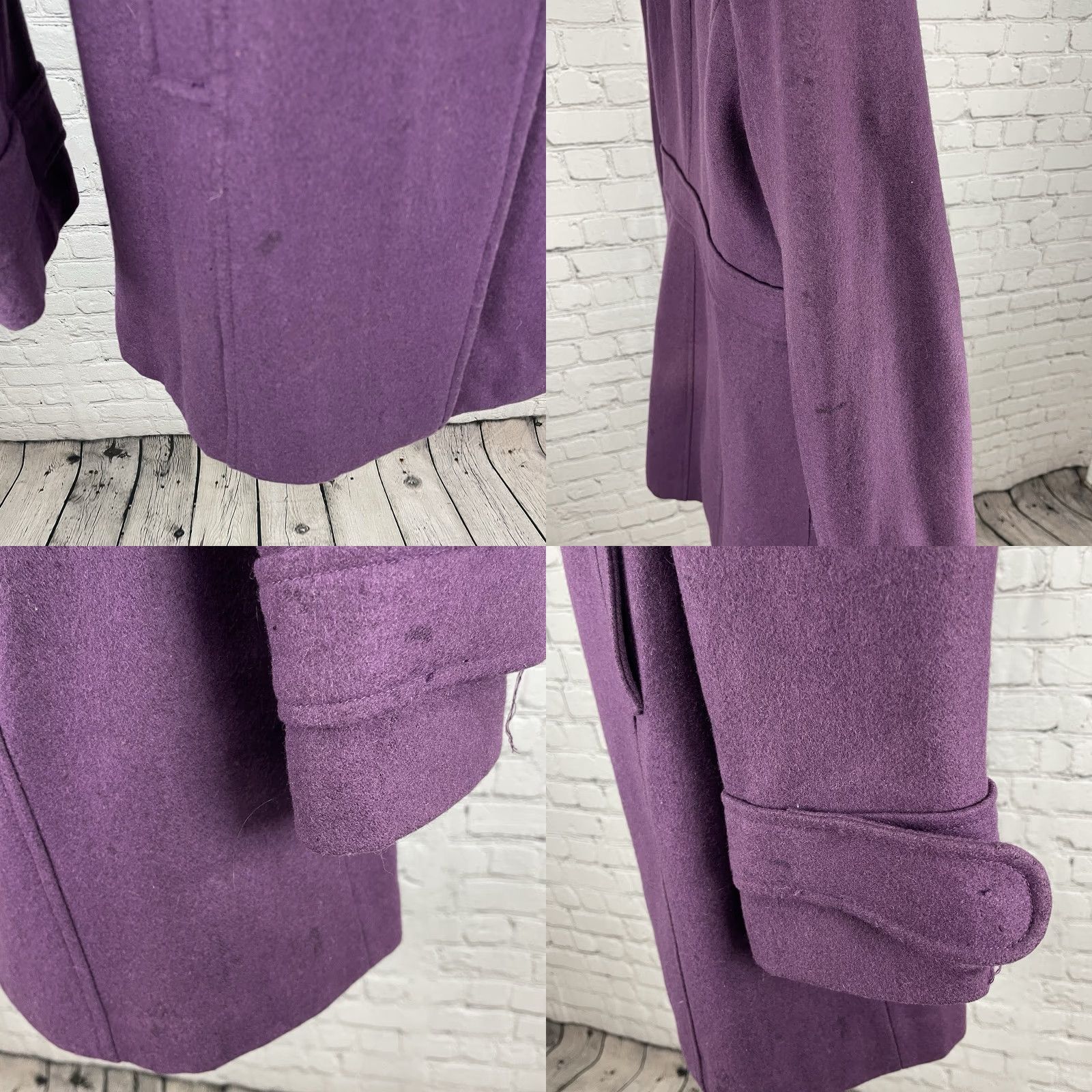 Vintage VINTAGE Tulle Anthropologie Purple Wool Blend Collared Lined Overcoat Medium M Women Coat Size M / US 6-8 / IT 42-44 - 8 Thumbnail