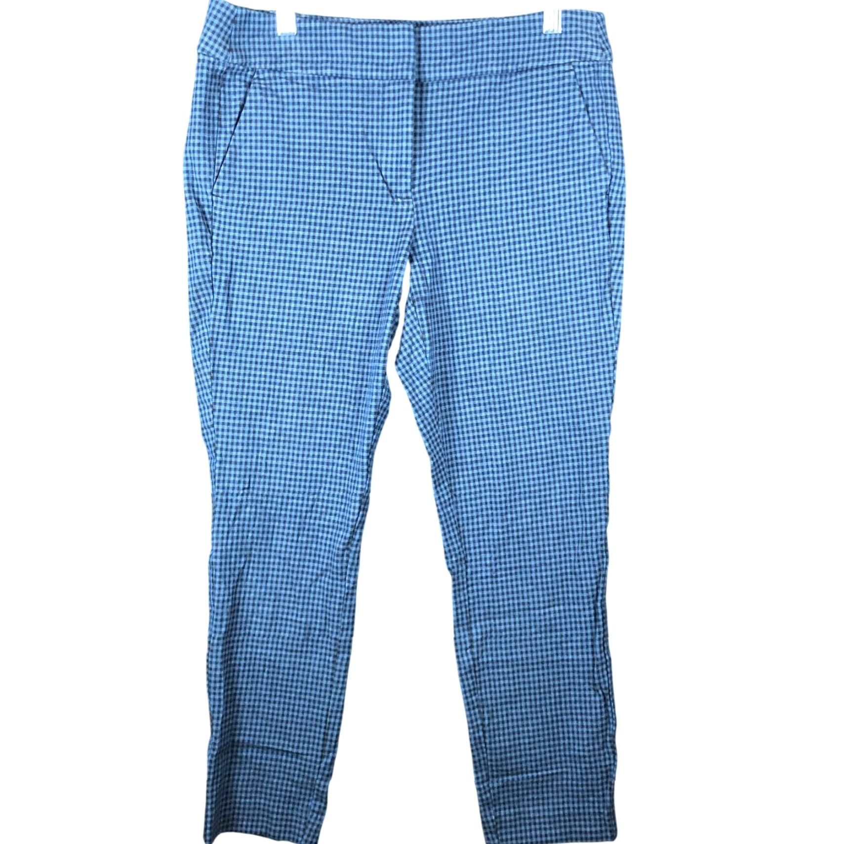 Loft VINTAGE LOFT Womens Pants Blue Black Gingham Petite Mid Rise Marisa Stretch 6P Size 28" / US 6 / IT 42 - 2 Thumbnail