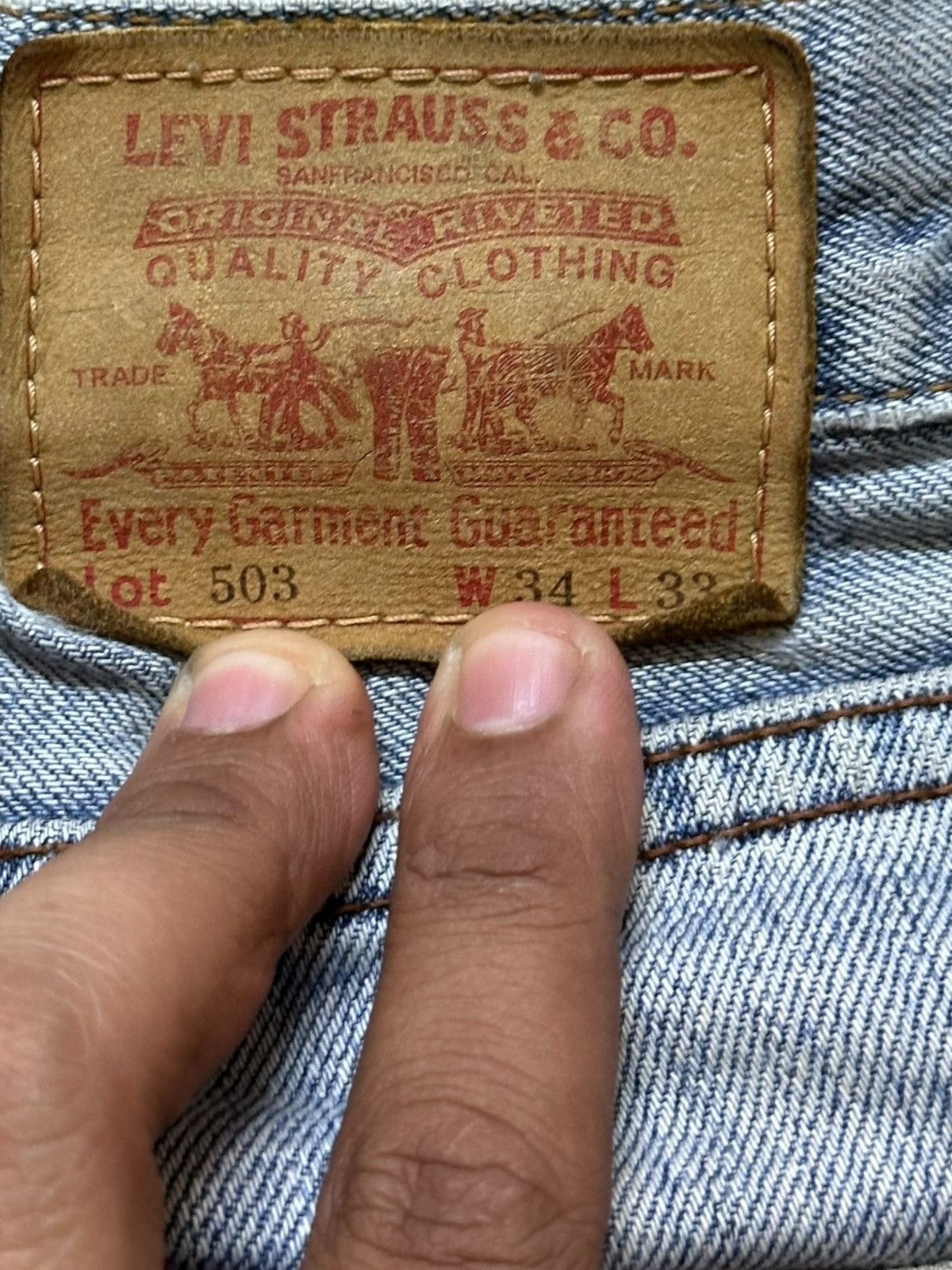 Levi's Vintage Clothing Vintage Levi’s 503 Mudwash Ripped Distressed Denim Size US 34 / EU 50 - 8 Thumbnail