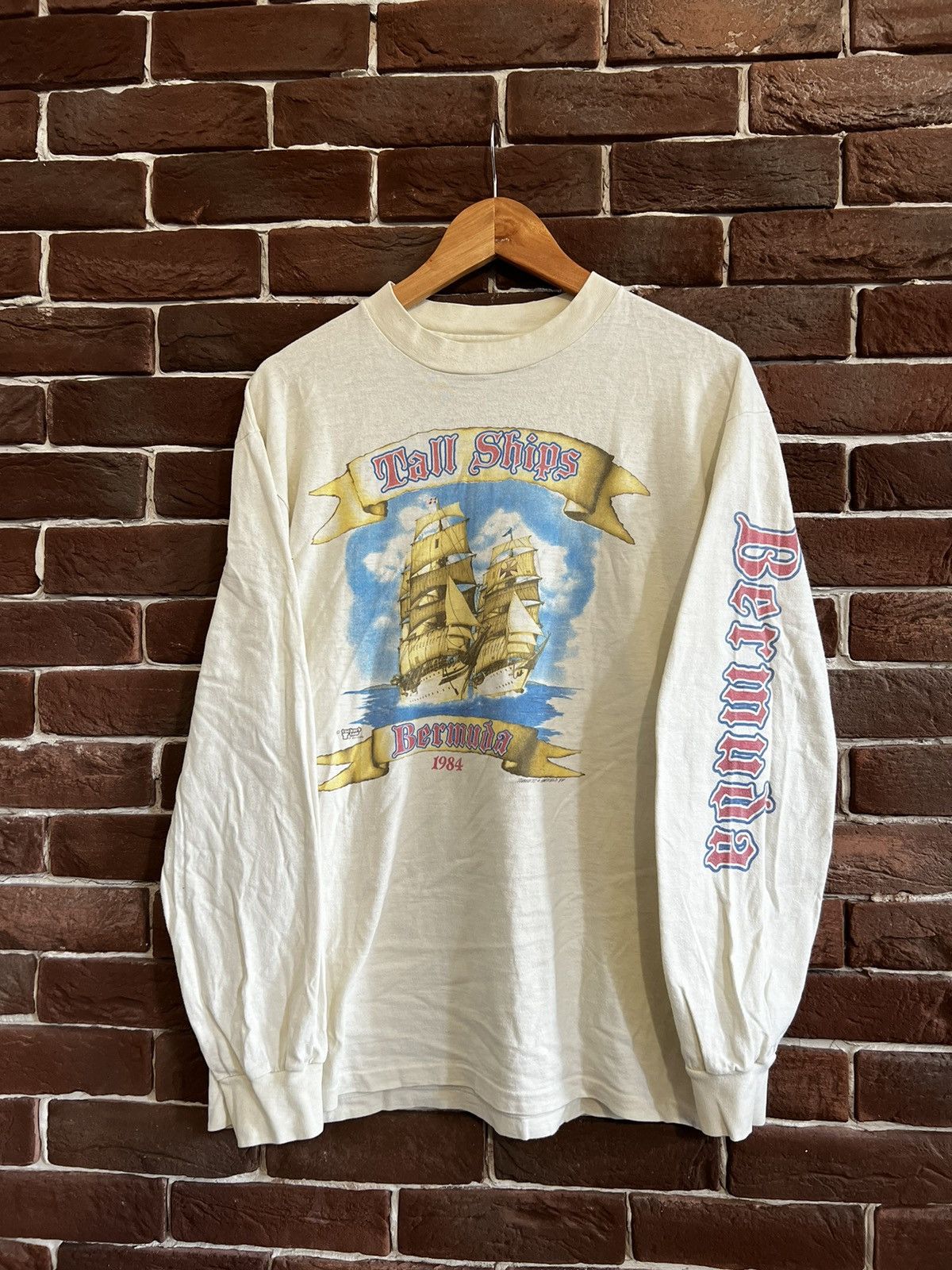 Vintage Vintage 1984 Bermuda Tall ship Sailing T Shirt Single Stitch Size US XL / EU 56 / 4 - 1 Thumbnail