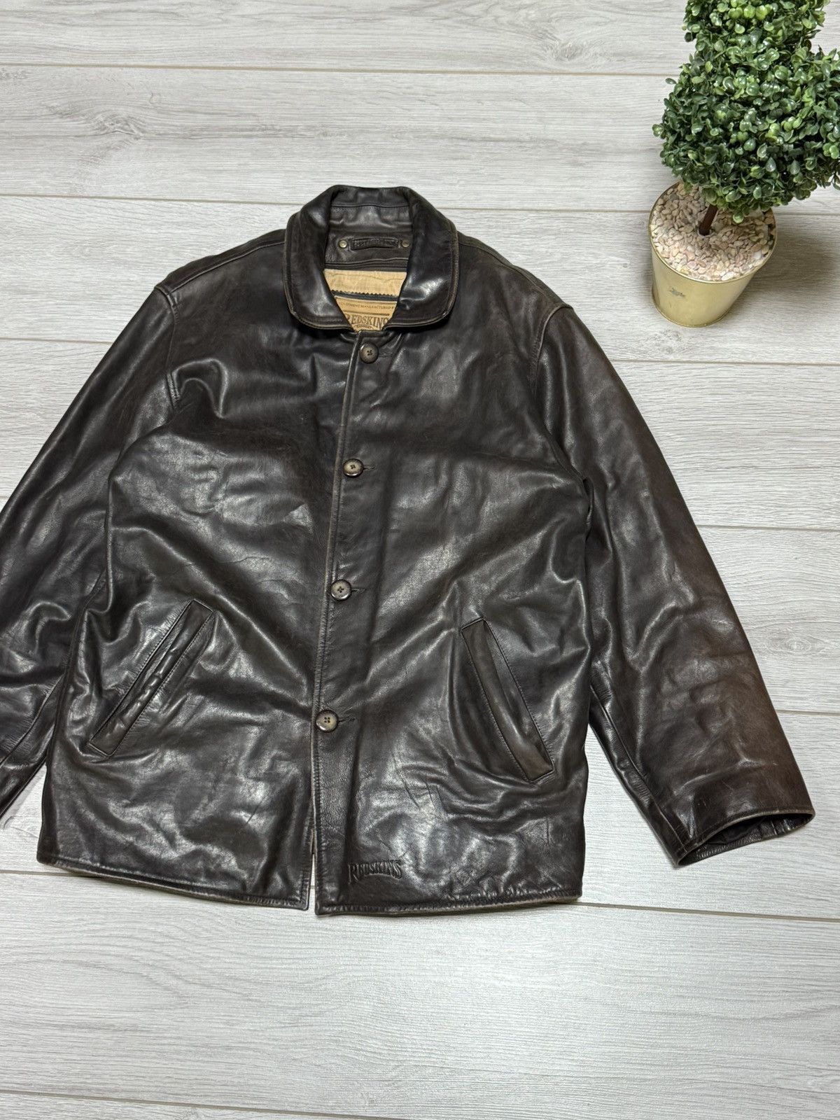 Other Redskins leather buttons up leather jacket coat insulated Size US S / EU 44-46 / 1 - 3 Thumbnail