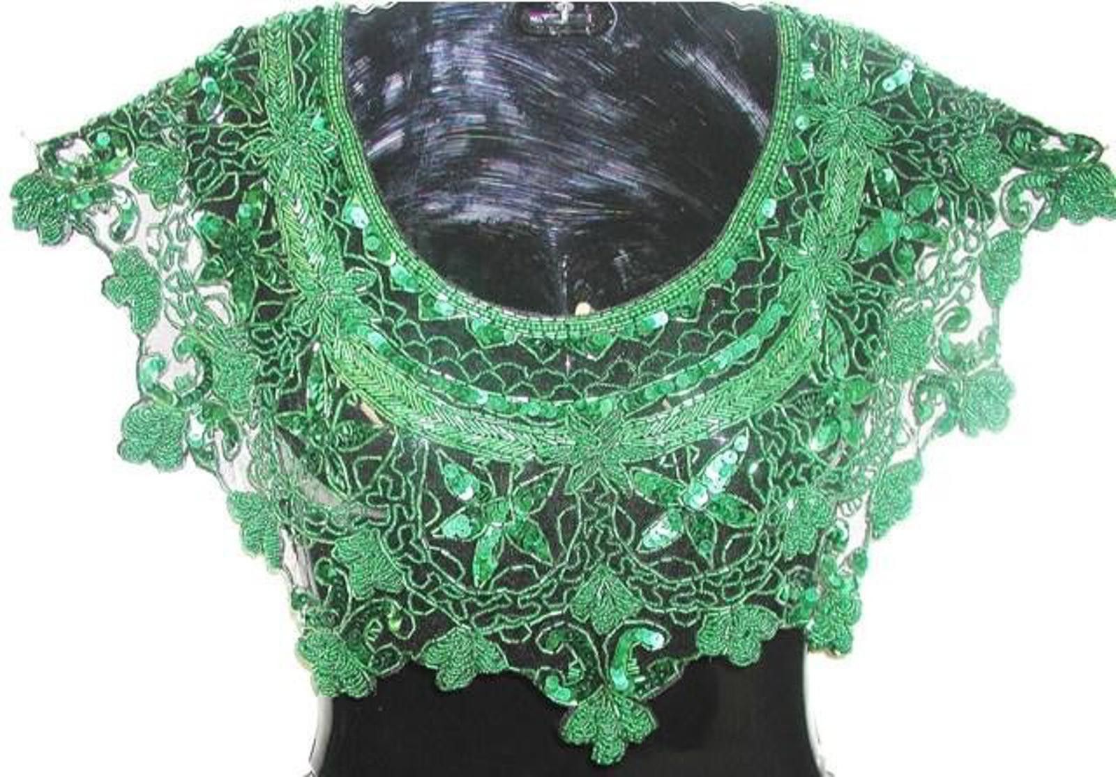 Designer Sequin Shawl/Wrap Emerald Green Size ONE SIZE - 1 Preview