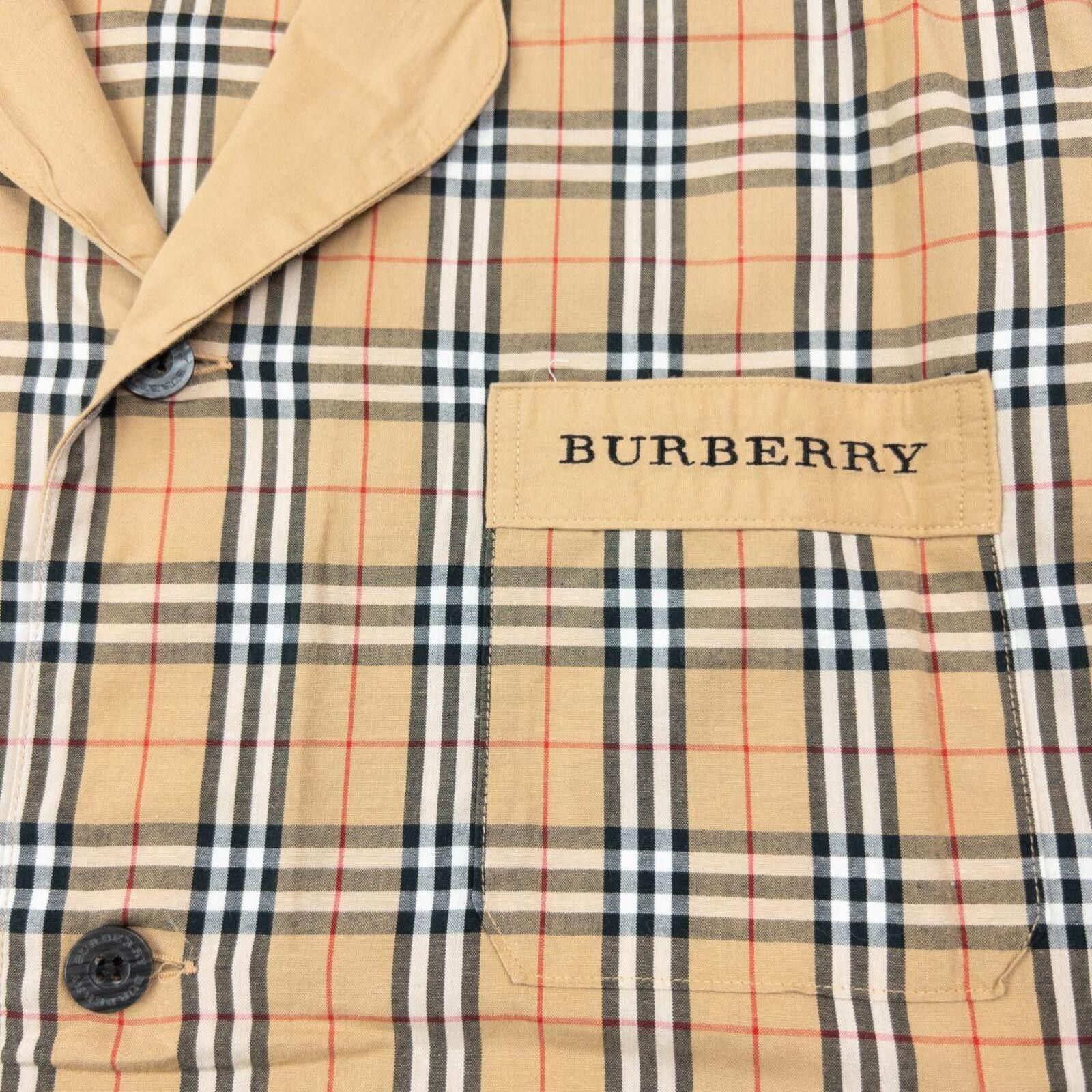 Burberry Vintage 2000s Burberry Nova Check Long Sleeve Pyjama Shirt L Size ONE SIZE - 4 Thumbnail