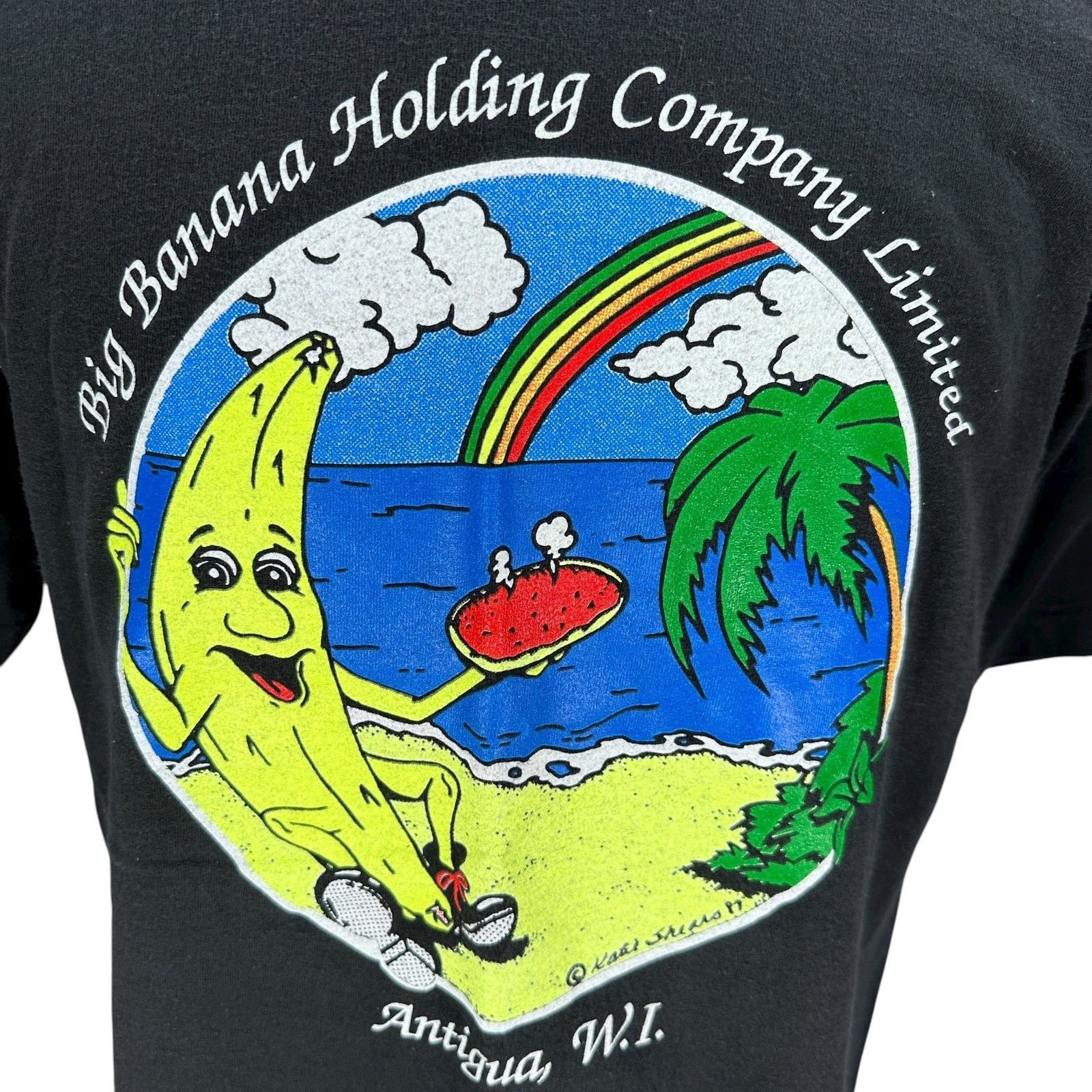 Other VTG Antigua Big Banana Company T-Shirt Men L Black 80s USA Size US L / EU 52-54 / 3 - 3 Thumbnail