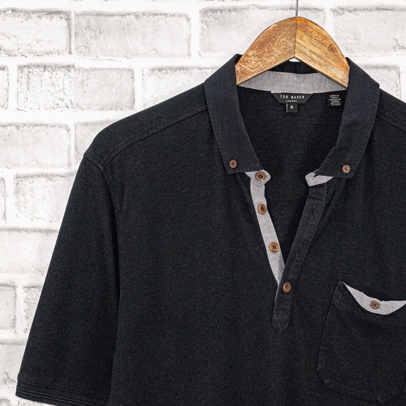 Ted Baker Ted Baker London Men's Short Sleeve Polo Shirt in Black Size US XXL / EU 58 / 5 - 4 Thumbnail