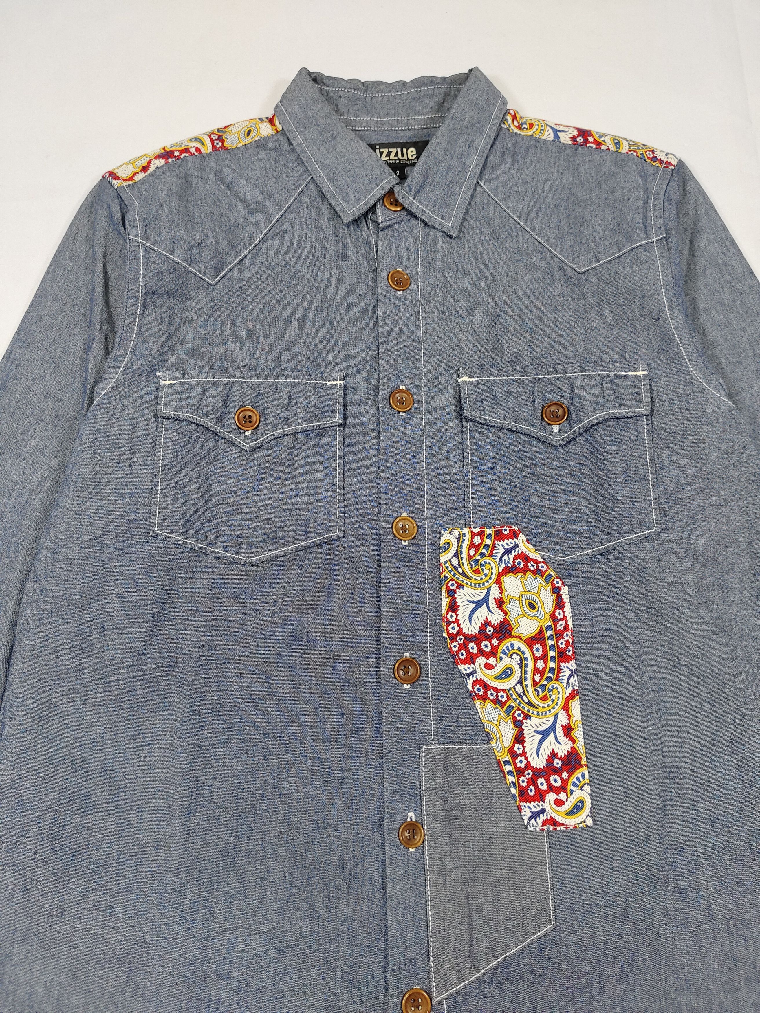 izzue Izzue 🇯🇵 Paisley Pacthwork Yoke Denim Western Shirt Size US S / EU 44-46 / 1 - 2 Thumbnail