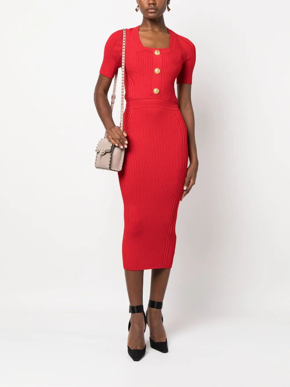 o1y0525 Midi Dress in Red