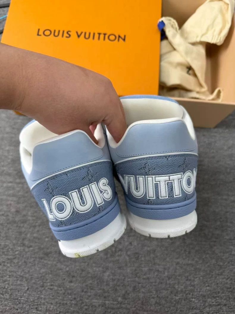 Louis Vuitton Louis Vuitton Trainer's New Blue Velcro shoes Size US 11.5 / EU 44-45 - 2 Thumbnail