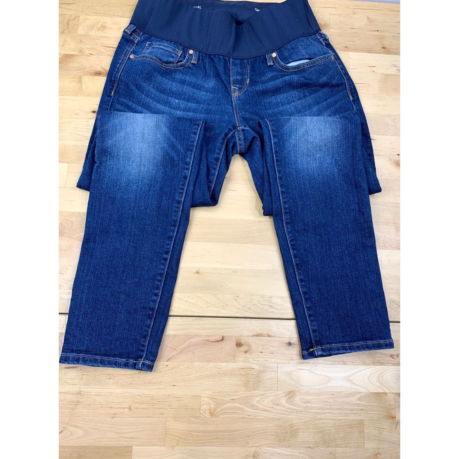 Gap Gap 1969 Maternity Jeans Skinny Denim Blue 27/4R Elastic Waist Always Skinny Women Size 27" / US 4 / IT 40 - 2 Thumbnail