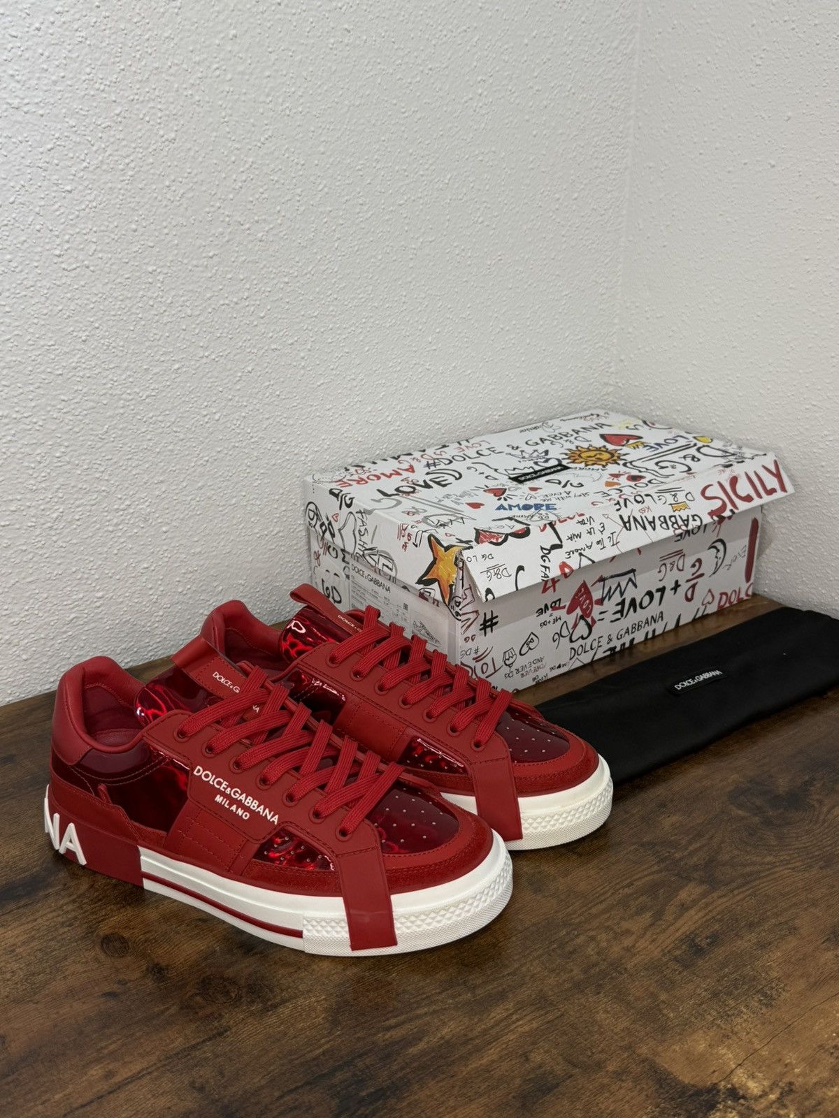 Dolce & Gabbana Dolce & Gabbana Portofino Leather Low Dolce & Gabbana Dolce & Gabbana Portofino Leather Low