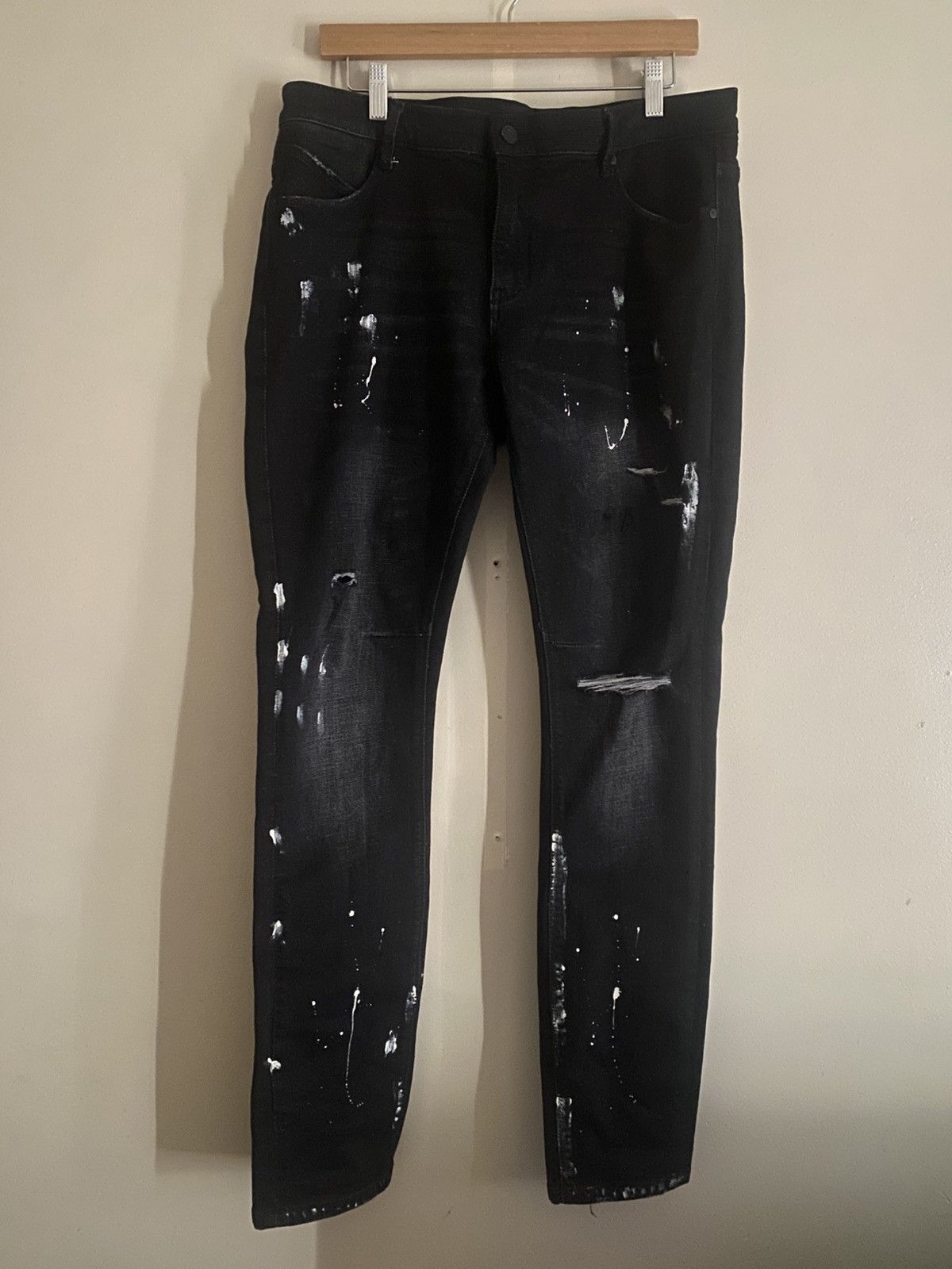 Rta RTA Distressed Charcoal Paint Jeans Size US 32 / EU 48 - 1 Thumbnail