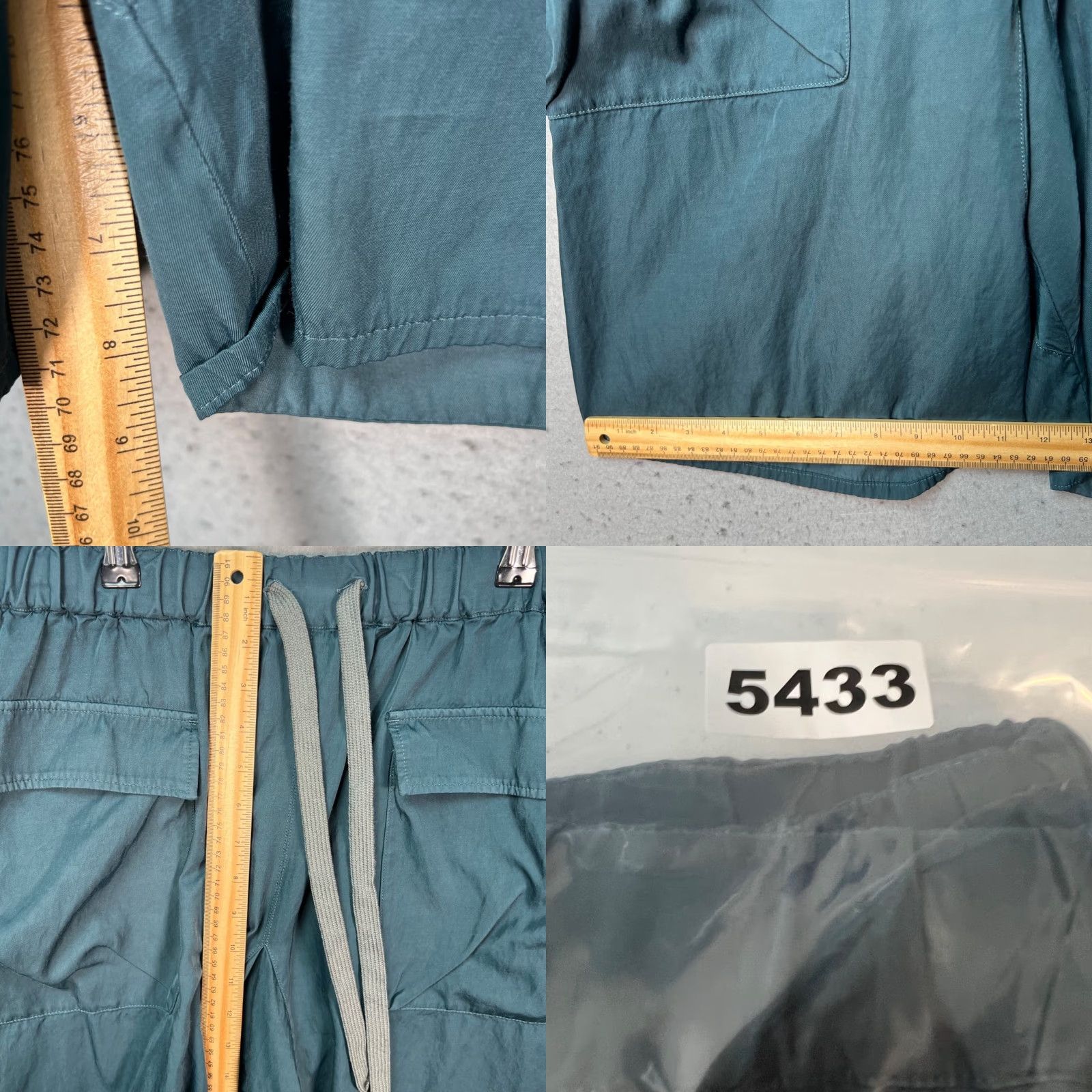 Altea Gustav Von Aschenbach Mens Cargo Shorts Teal Blue Size L Summer Cotton Rayon 9in Inseam Flat Front Regular Vintage No Size US 33 - 8 Thumbnail