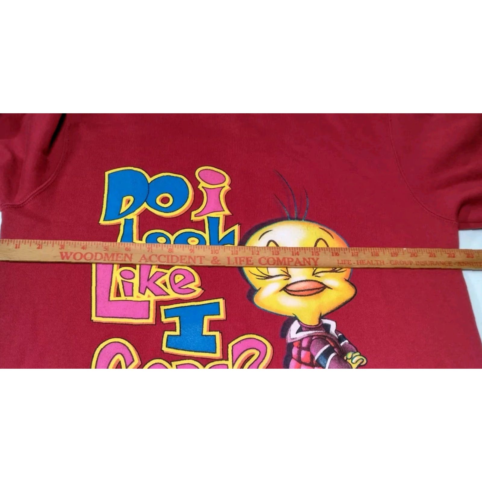 Catalina VINTAGE Catalina Tweety Bird Sweatshirt Women Large Maroon Cartoon Looney Tunes Fall Winter Pullover Size L / US 10 / IT 46 - 4 Thumbnail