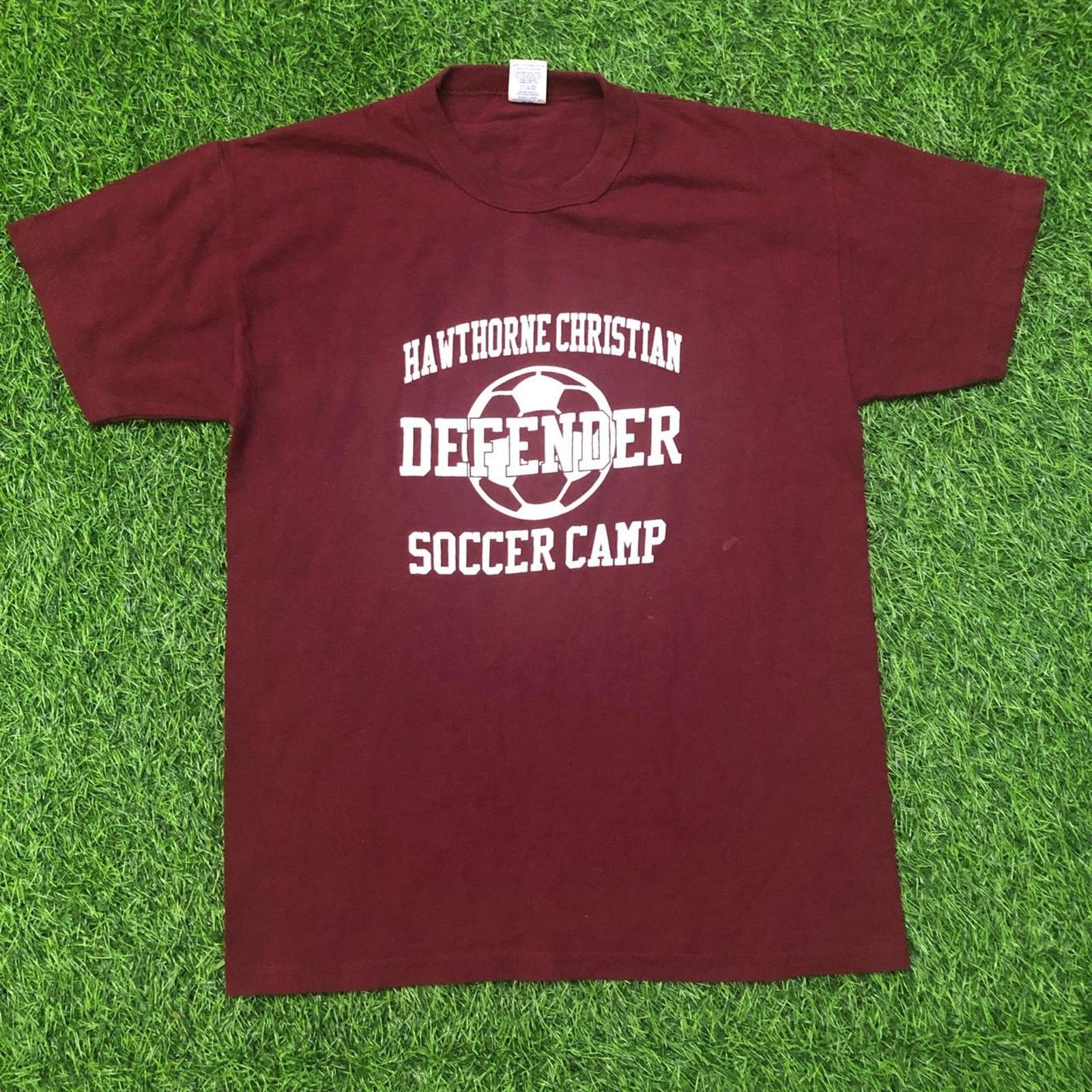 Russell Athletic Maroon Hawthorne Christian Soccer Camp Defender Graphic Tee Size US S / EU 44-46 / 1 - 1 Thumbnail