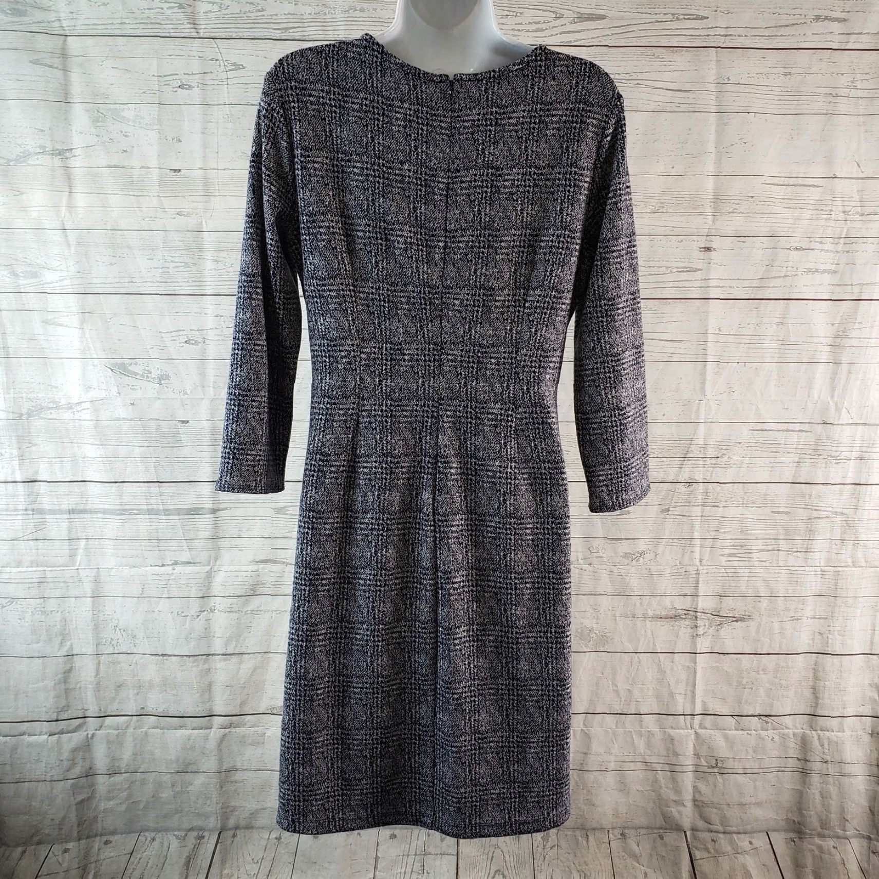 Vintage 41Hawthorn Womens Knit Dress Sz Medium Blue 3/4 Sleeve Pockets Size M / US 6-8 / IT 42-44 - 4 Thumbnail