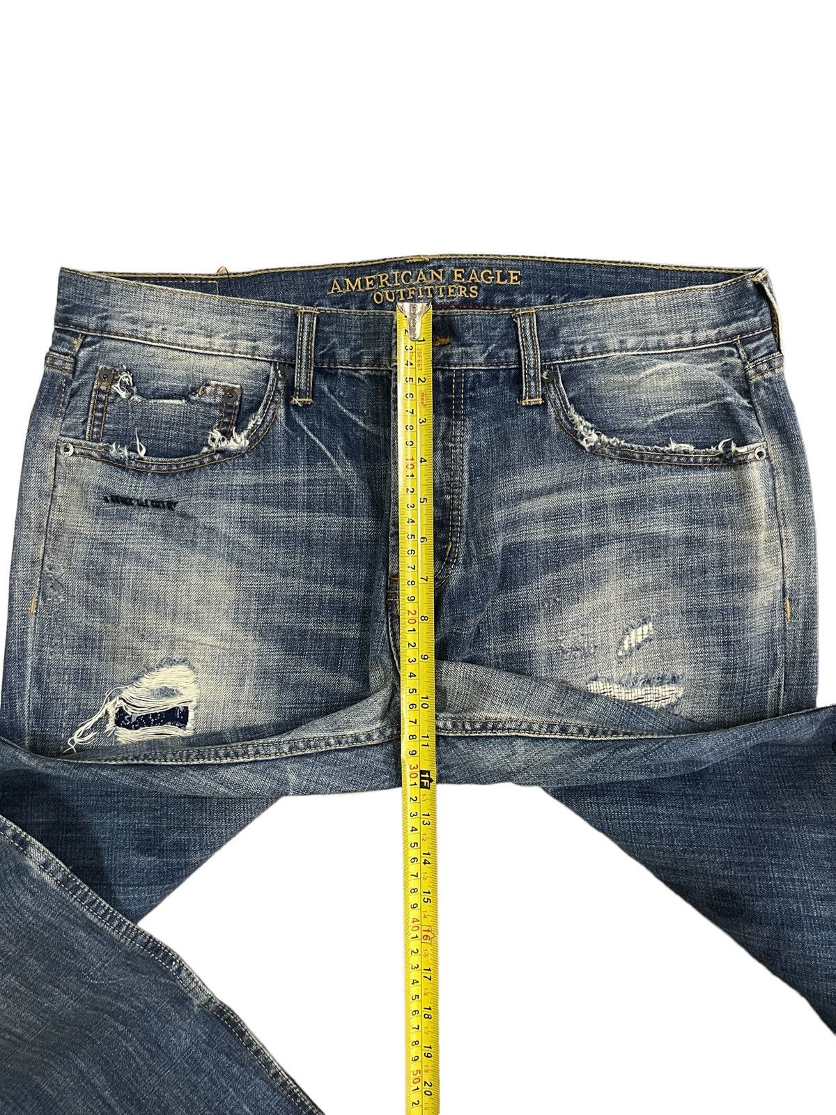 Le Grande Bleu (L.G.B.) Vintage American Eagle Outfitters Boro Distressed Loose Jean Size US 36 / EU 52 - 11 Thumbnail