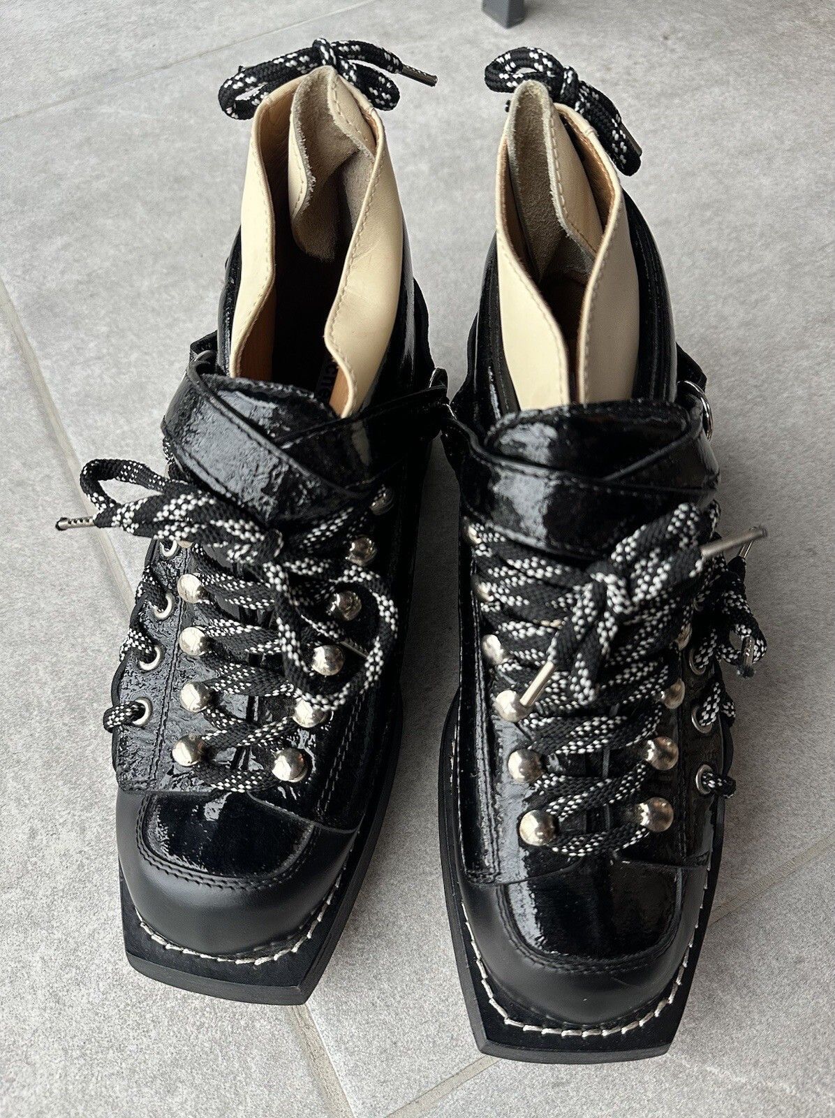 Acne Studios Acne Studios Patent Leather Mountaineering HEIDE Boots Size US 8 / IT 38 - 3 Thumbnail