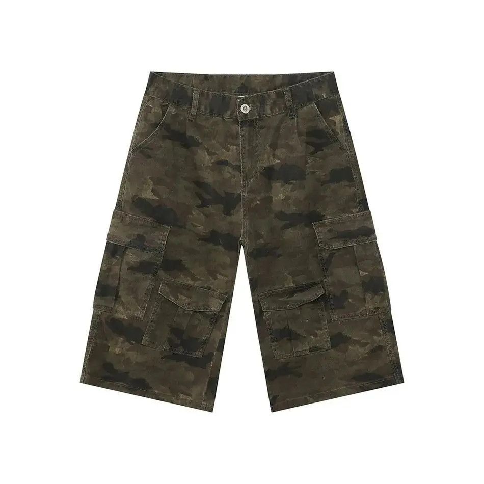 Japanese Brand Retro camouflage wide leg casual denim shorts Size US 32 / EU 48 - 5 Thumbnail