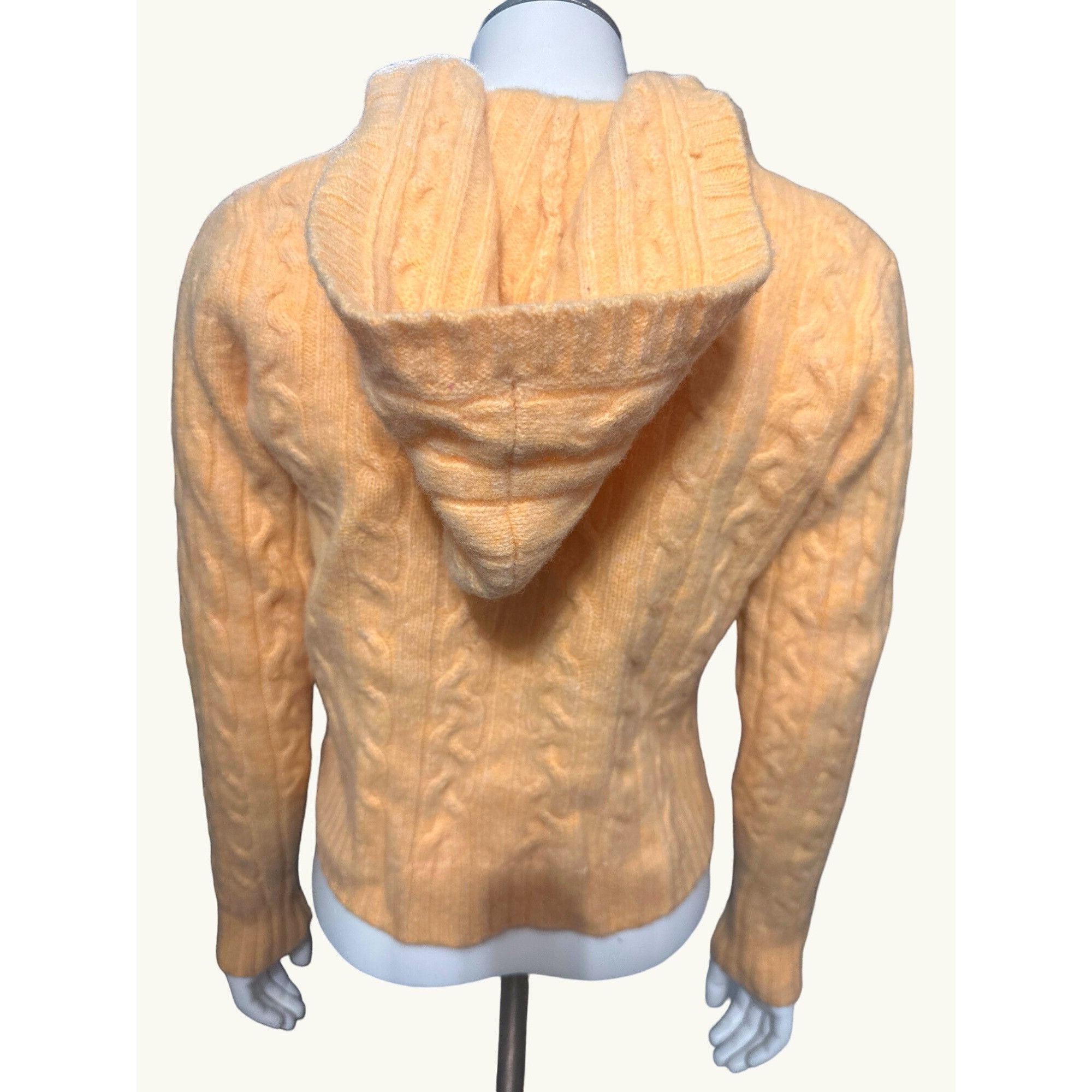 Abercrombie & Fitch Abercrombie & Fitch Yellow Cable Knit Wool Hoodie Sweater Wo Size M / US 6-8 / IT 42-44 - 5 Thumbnail