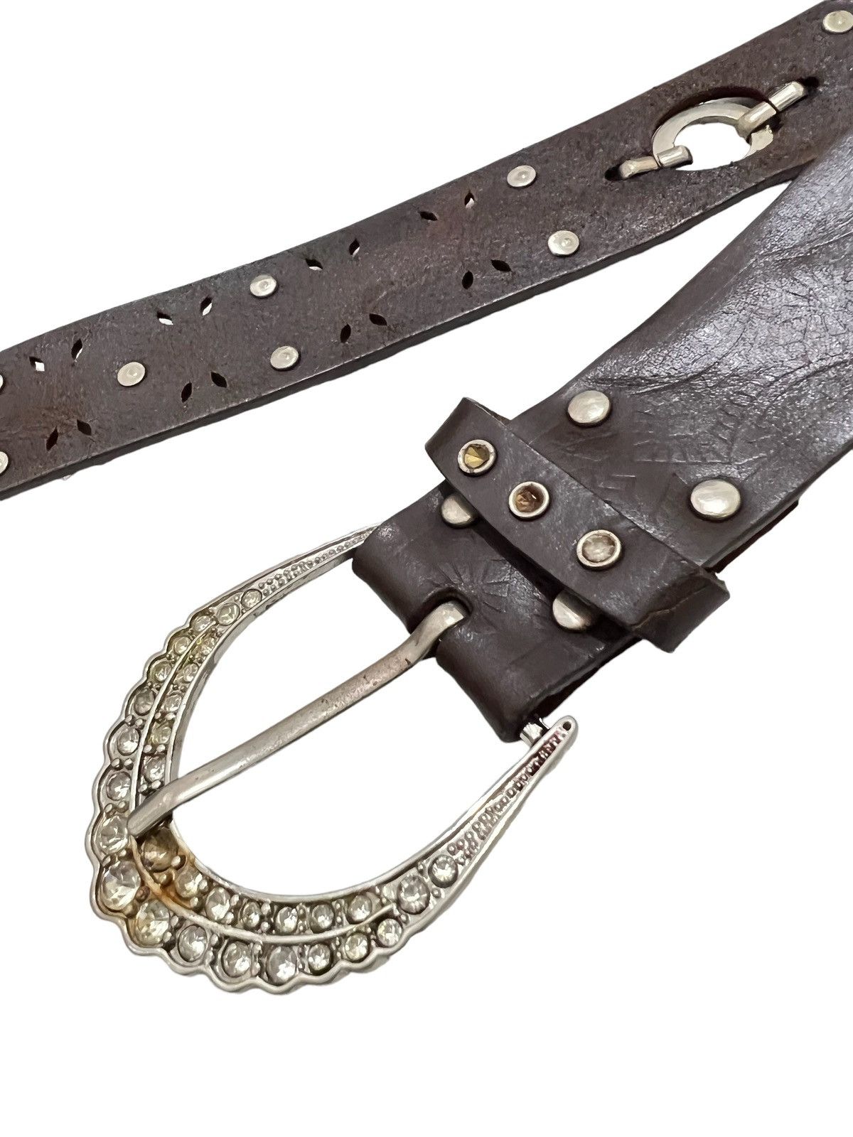 If Six Was Nine Vintage flowers studed leather belt Size ONE SIZE - 8 Thumbnail