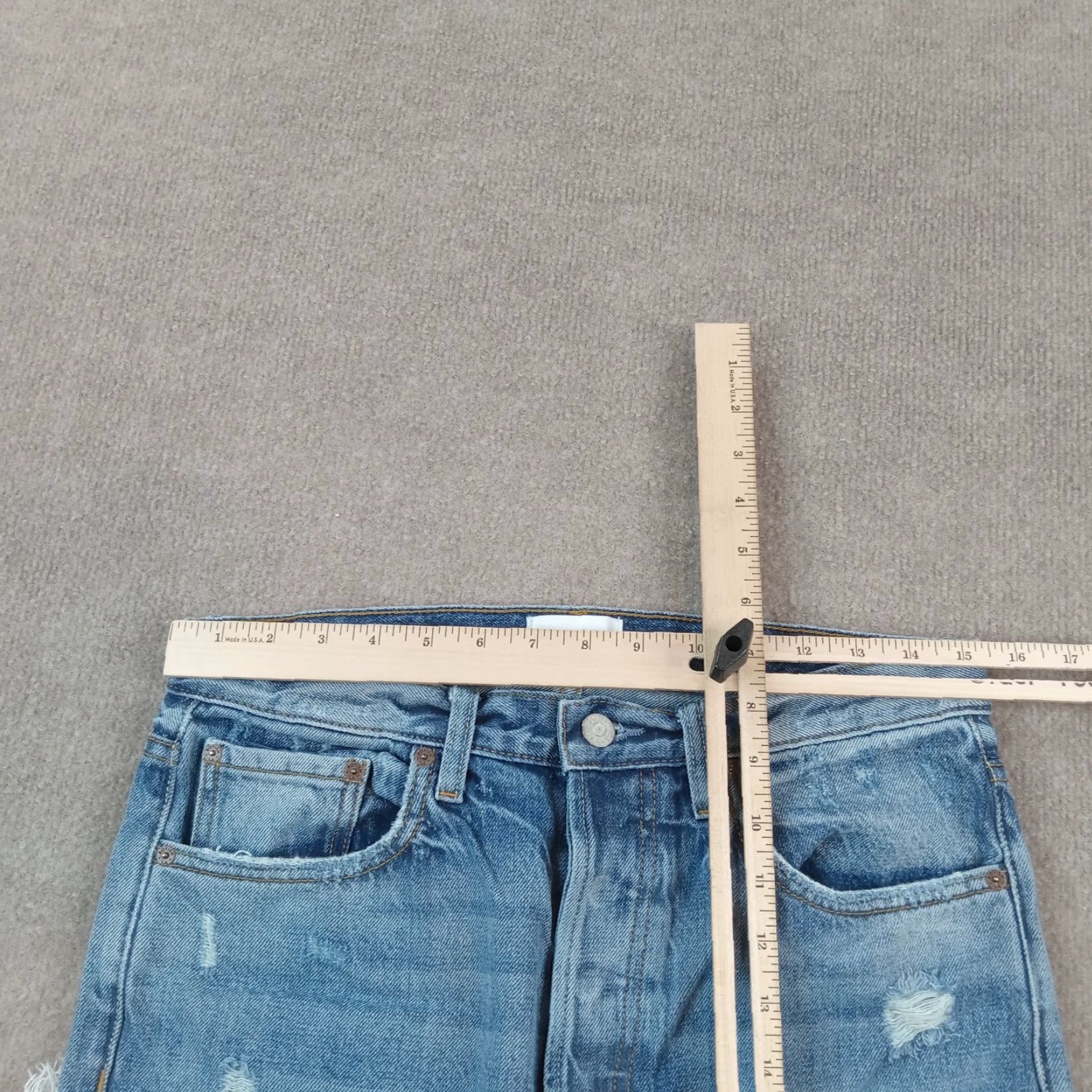Boyish Boyish Blue Women's Ankle Jeans 30x28 Distressed Button Fly Cotton Spandex Stretch Size 30" / US 8 / IT 44 - 4 Thumbnail