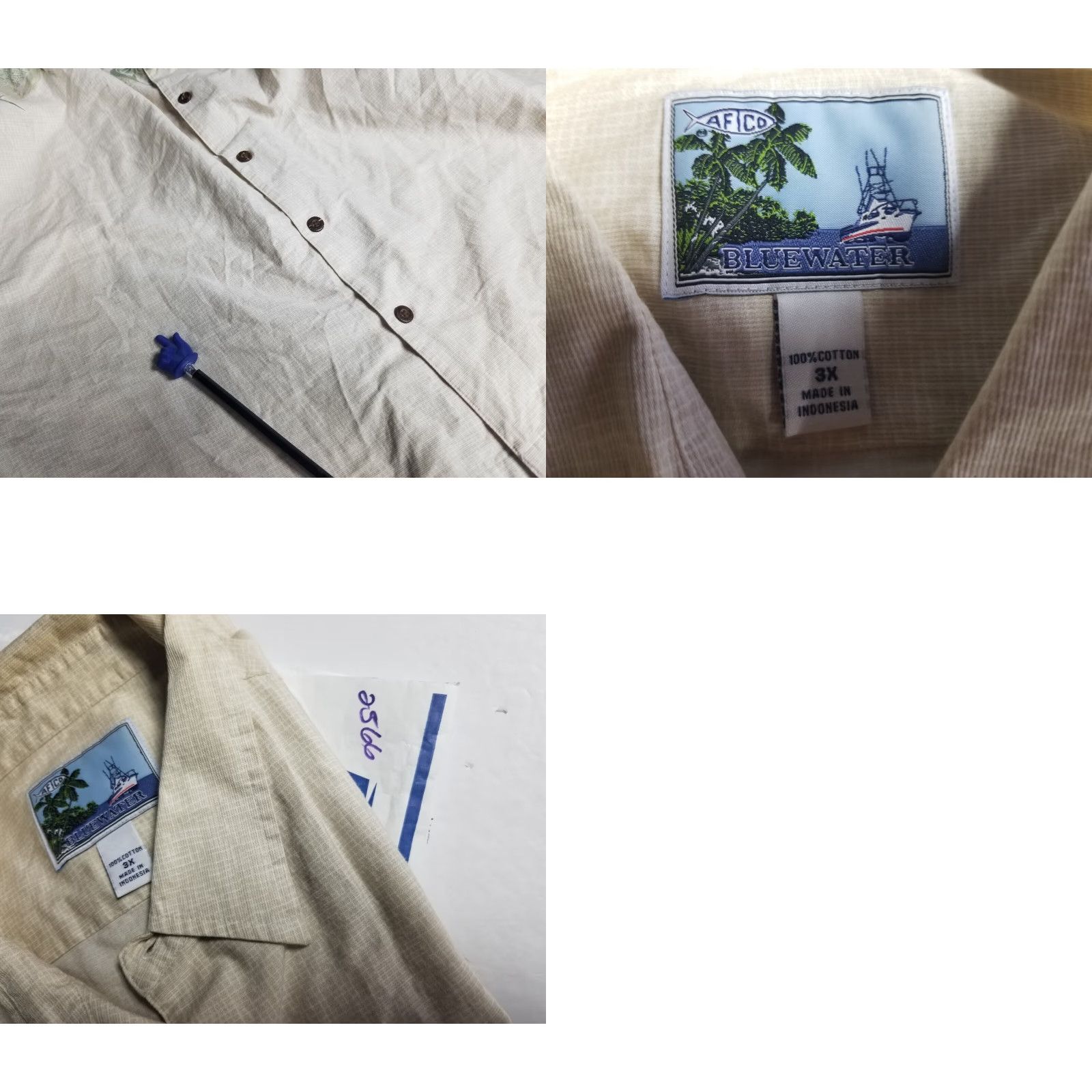 Guy Harvey AFTCO Bluewater Marlin Print Short Sleeve Button Up Shirt Men XL Guy Harvey Graphic Print Multicolor Crew? Size US XL / EU 56 / 4 - 8 Thumbnail