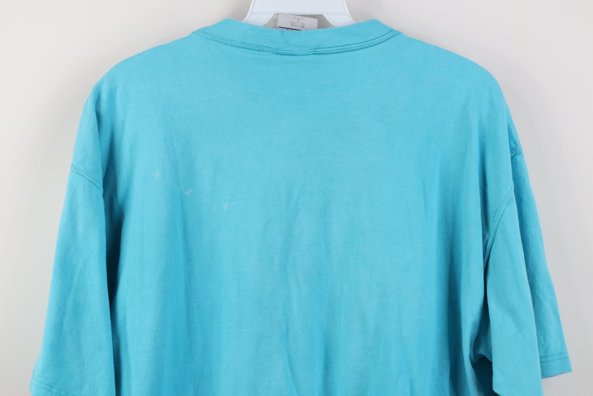 Vintage Vintage 90s Streetwear Heavyweight Cotton T-Shirt Blue USA Size US L / EU 52-54 / 3 - 12 Thumbnail
