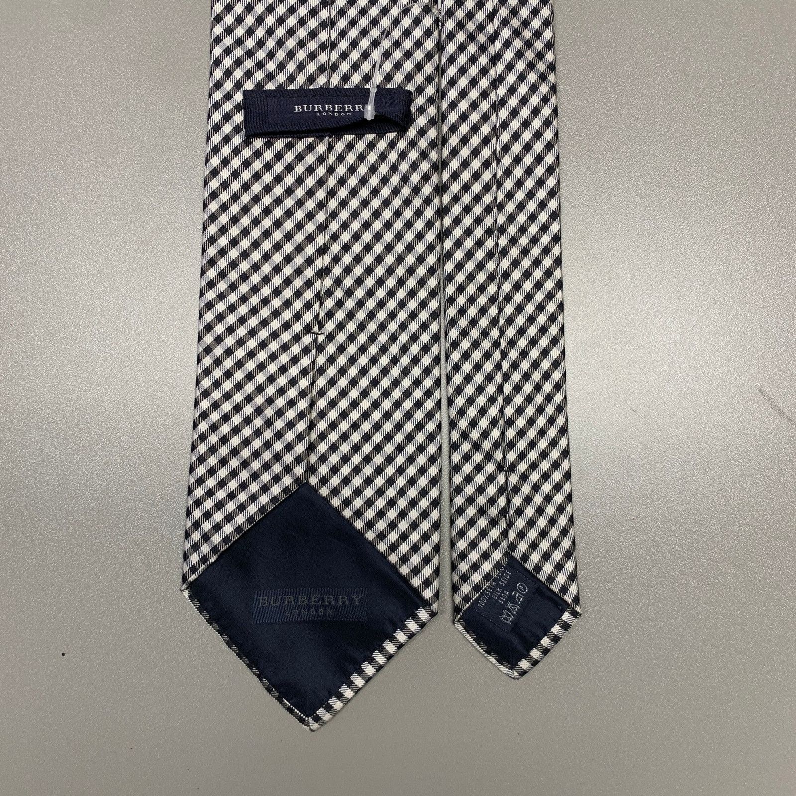 Burberry BURBERRY Black White Gingham Silk Tie Size ONE SIZE - 2 Thumbnail