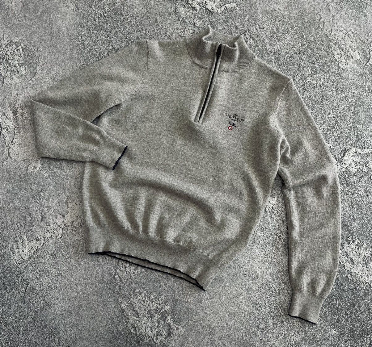 Aeronautica Militare 1/4 Zip Men’s 100% Wool Sweater Size S