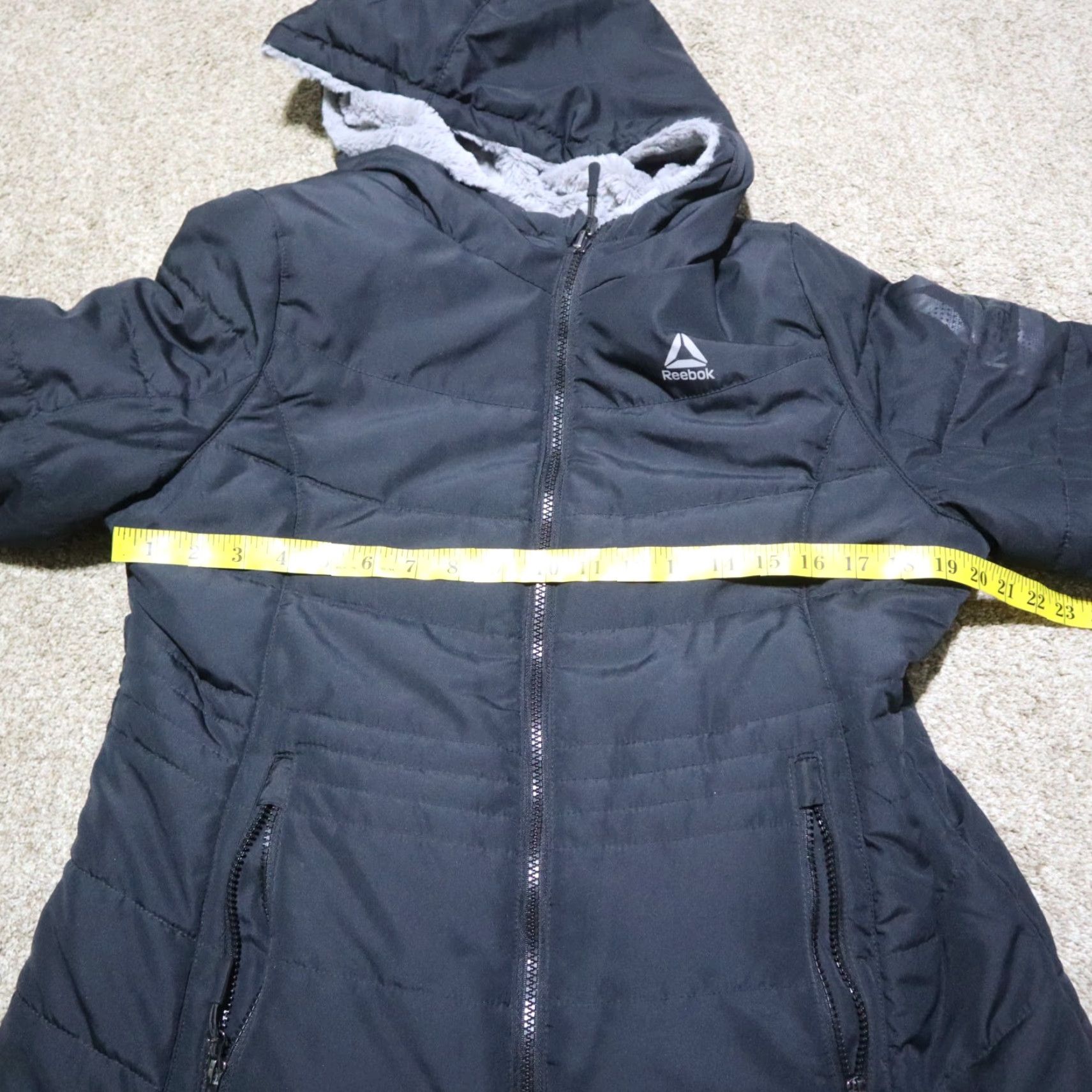 Reebok Reebok Jacket Women L Black Zip Hooded Windbreaker L Flax Fur Front Front Zip 100% Polyester Activewear 90s? Size L / US 10 / IT 46 - 6 Thumbnail