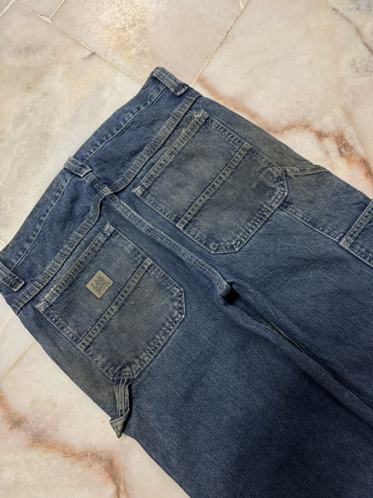 Lee BAGGY💥90s STYLE LEE DUNGAREES CARPENTER RUSTY INSANE MUDWASH Size US 32 / EU 48 - 17 Thumbnail