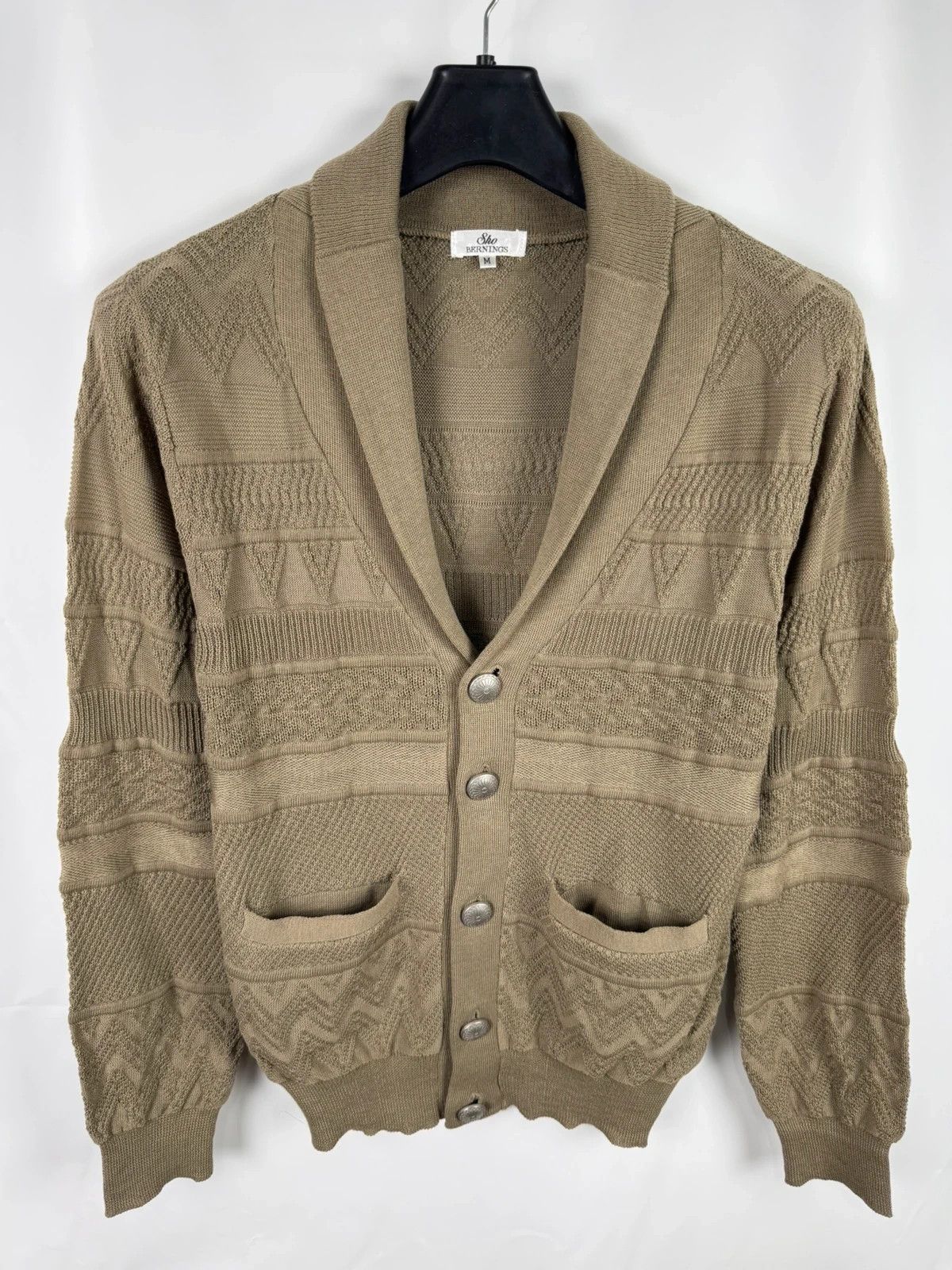 BERNINGS SHO Sho Bernings Khaki Embroidery Cardigan Japan size M Size US M / EU 48-50 / 2 - 1 Thumbnail