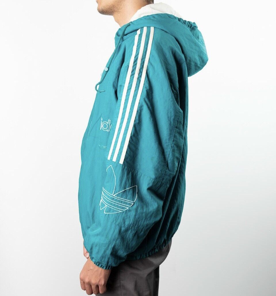 Adidas Vintage Rare/80s Adidas Big Logo Embroidered Nylon Jacket Size US L / EU 52-54 / 3 - 23 Thumbnail
