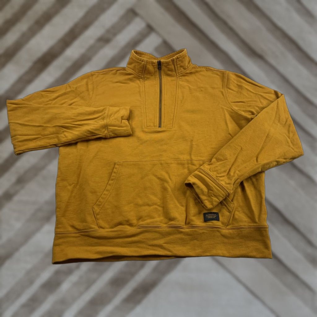 Vintage REI Sweatshirt Mens M Yellow 1/4 Zip Mock Neck Pullover Cotton Regular Fit Outdoors Size US M / EU 48-50 / 2 - 1 Thumbnail