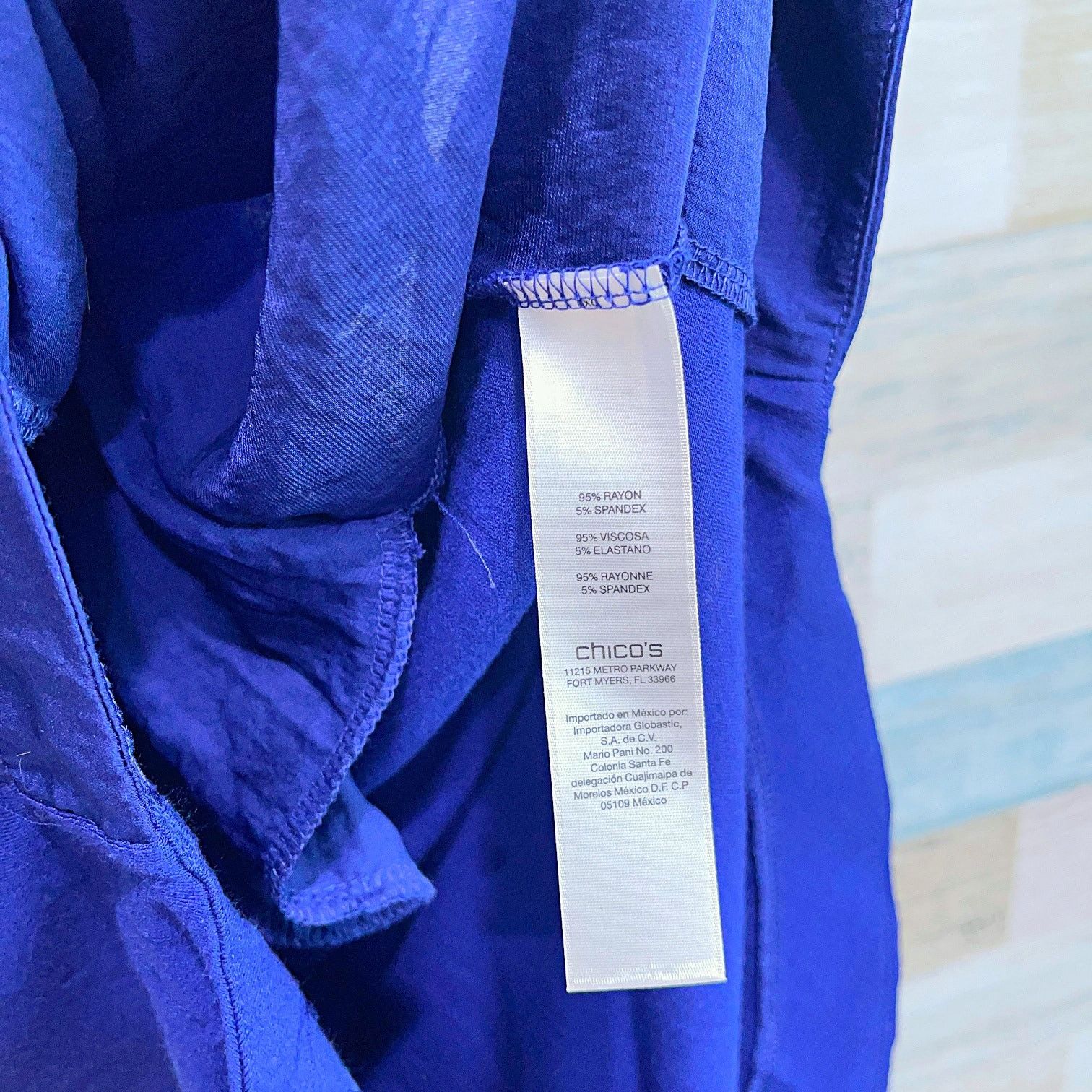 Other Chicos Satin Mixed Media Popover Dress Blue Short Sleeve 0 Size S / US 4 / IT 40 - 6 Thumbnail