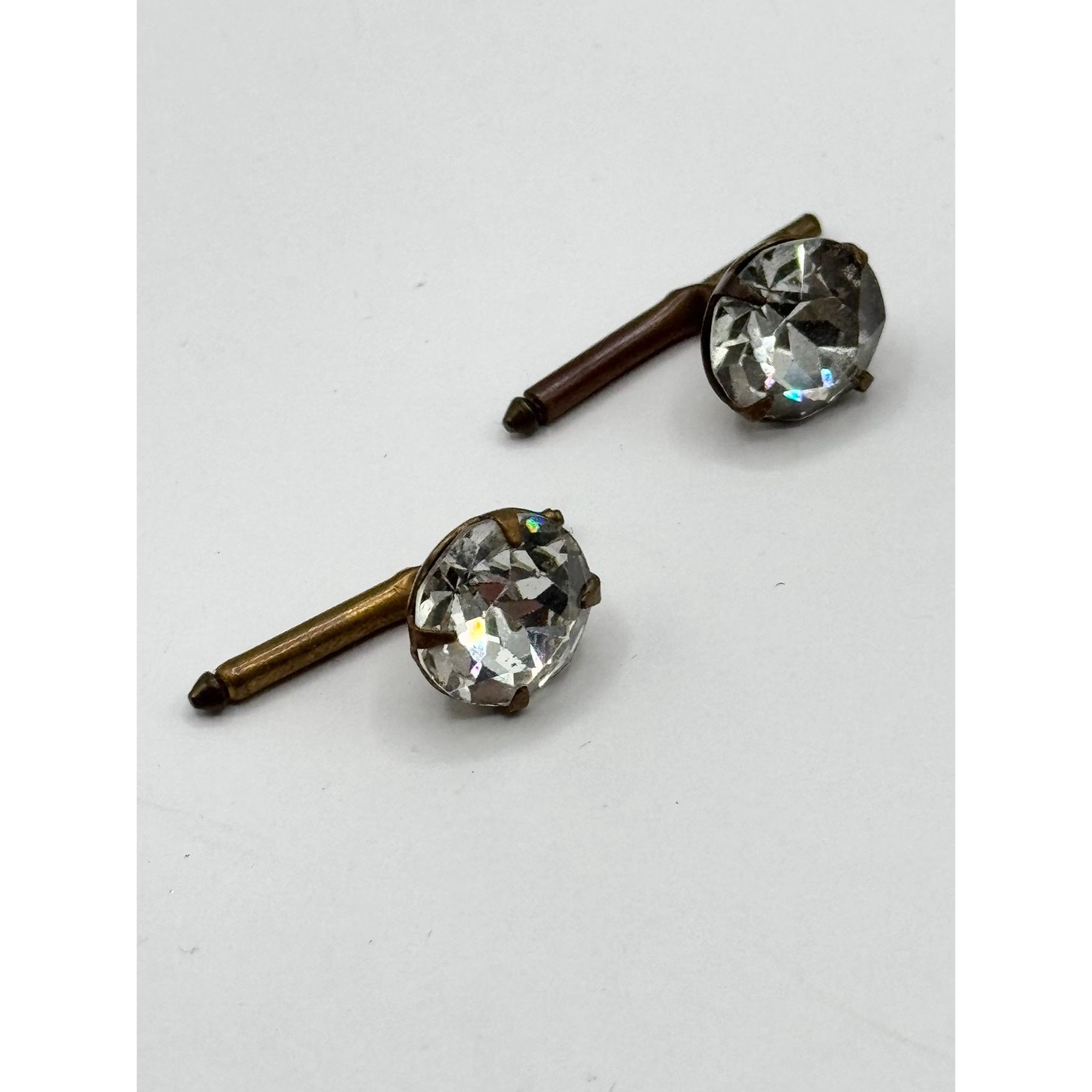 Vintage Estate Vintage French glass prong set cuff links Size ONE SIZE - 4 Thumbnail