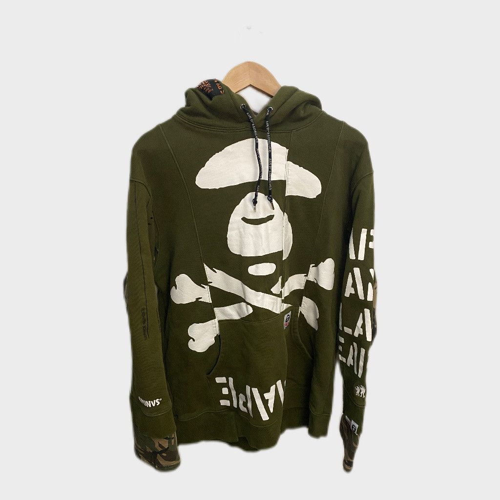 Image of Aape By A Bathing Ape Pullover Hoodie in Green, Men's (Size XL)