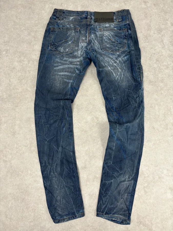 John Galliano AW2011 Galliano Navy Slim Distressed Denim Jeans Size US 31 - 5 Thumbnail