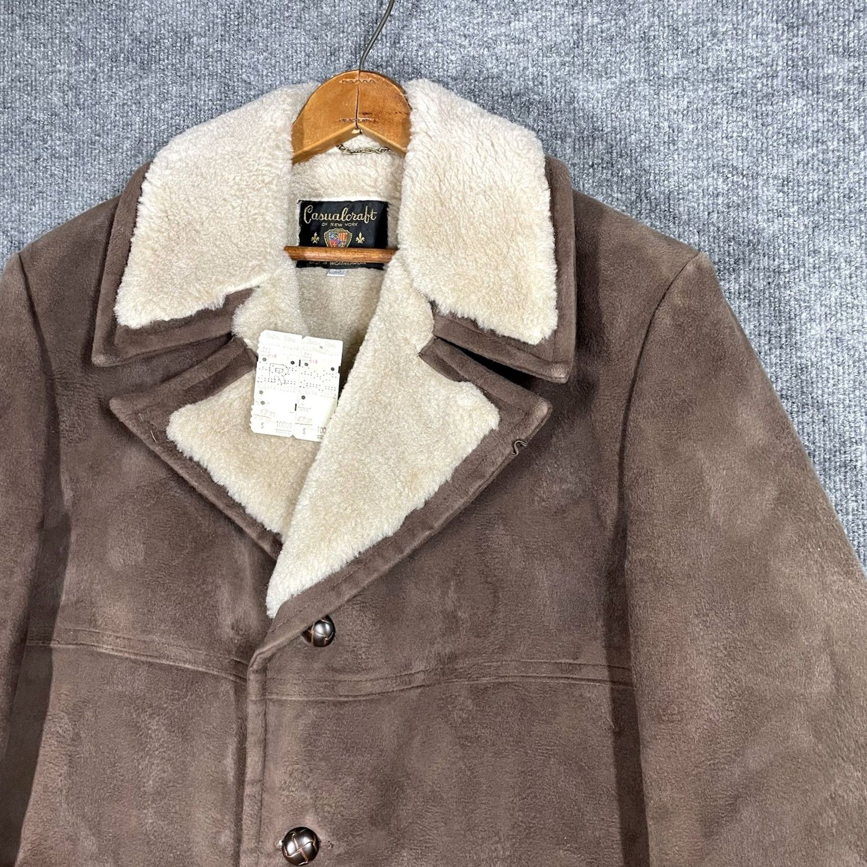 Vintage VINTAGE Casualcraft 60s Heavy Coat Jacket Brushed Cotton Suede Cotton Brown 1960s Casual Mens Girls Boys 42 Regular Size US XS / EU 42 / 0 - 2 Thumbnail
