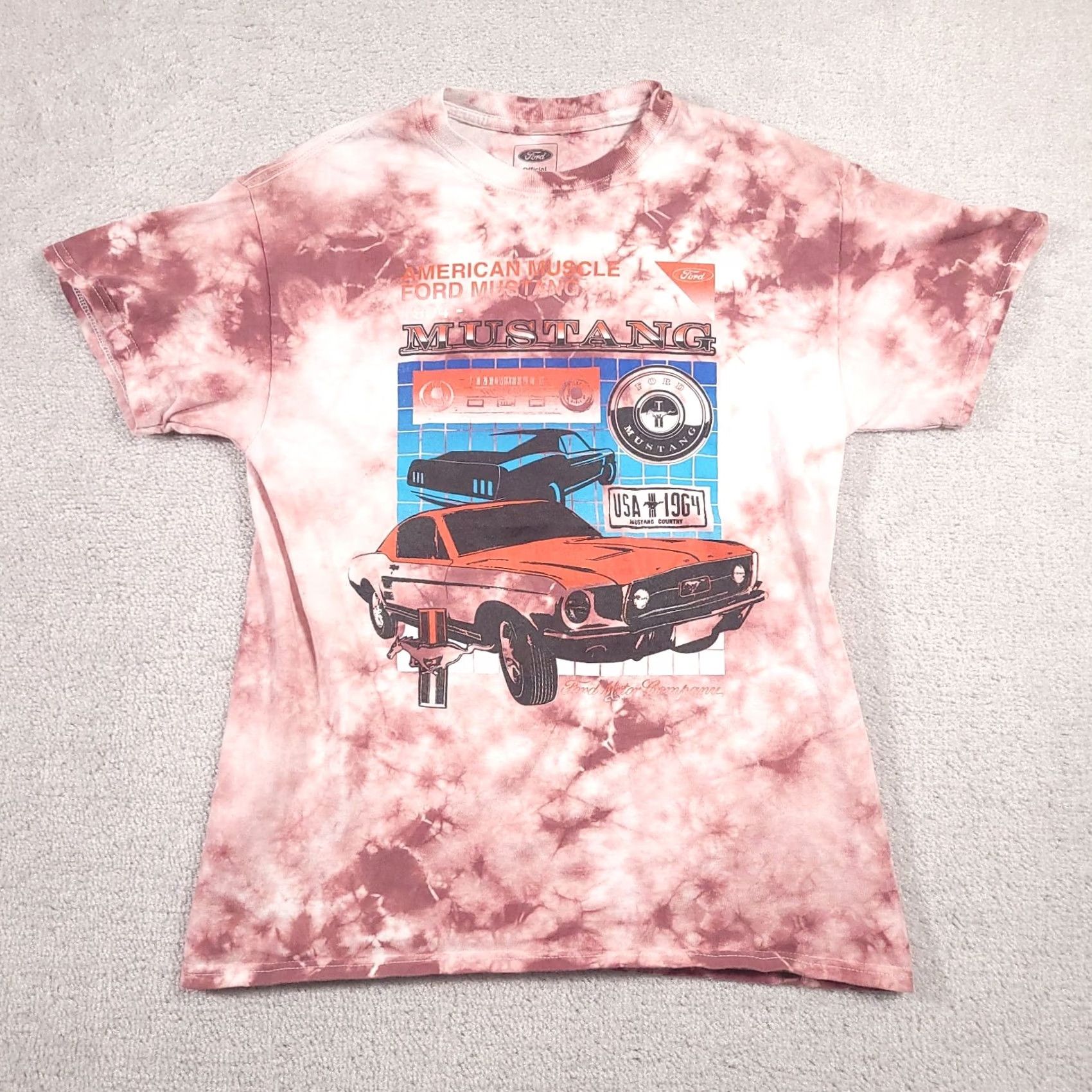 Ford Ford Mustang American Muscle 1964 Shirt Size Medium Red White Tie-Dye Car T Size US M / EU 48-50 / 2 - 2 Thumbnail