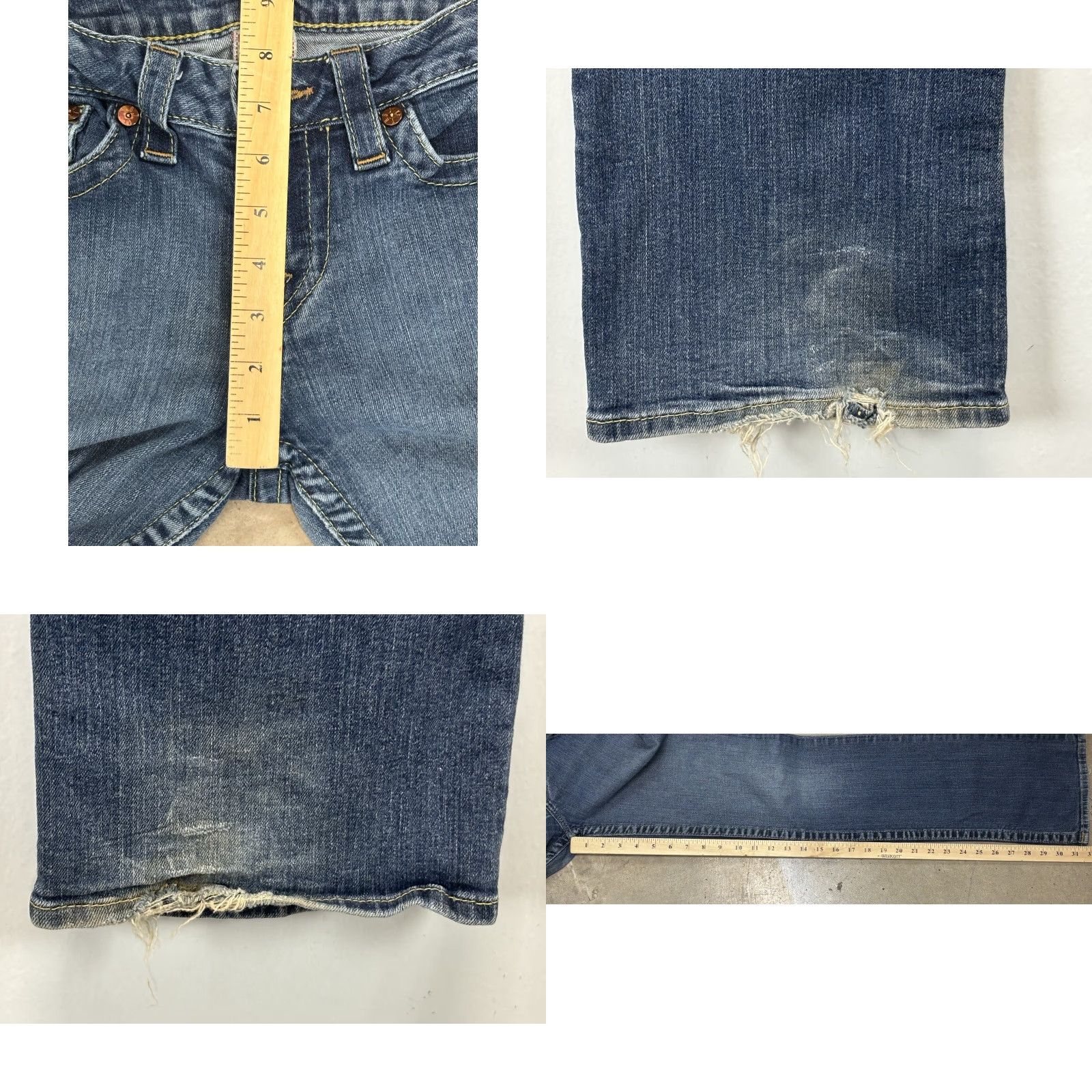 True Religion VINTAGE True Religion Jeans Women 29 28x32 Blue Sequin Pockets USA Y2K Womens Size 29" - 8 Thumbnail