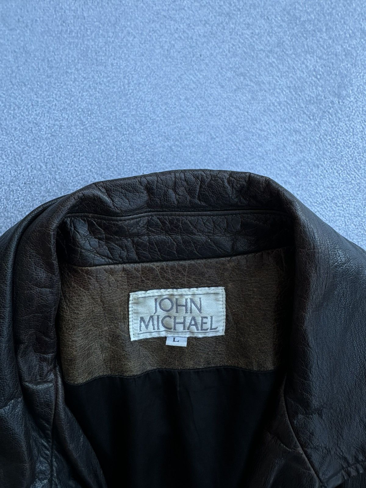 Vintage Vintage John Michael Men’s Moto Leather Jacket USA Size US L / EU 52-54 / 3 - 5 Thumbnail