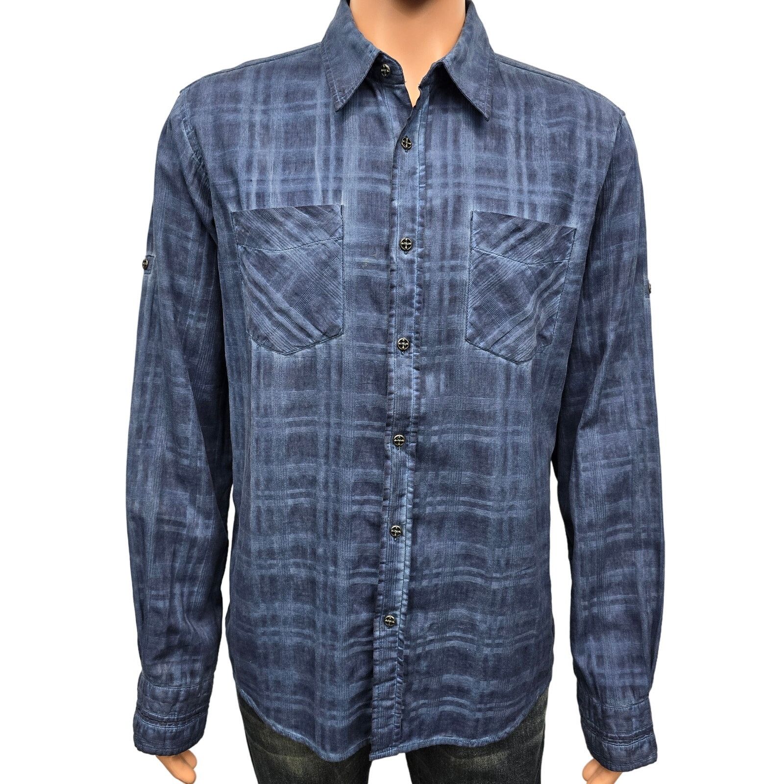 Affliction Affliction Black Premium Shirt Plaid Roll tab Sleeve 2Pocket Size US L / EU 52-54 / 3 - 4 Thumbnail
