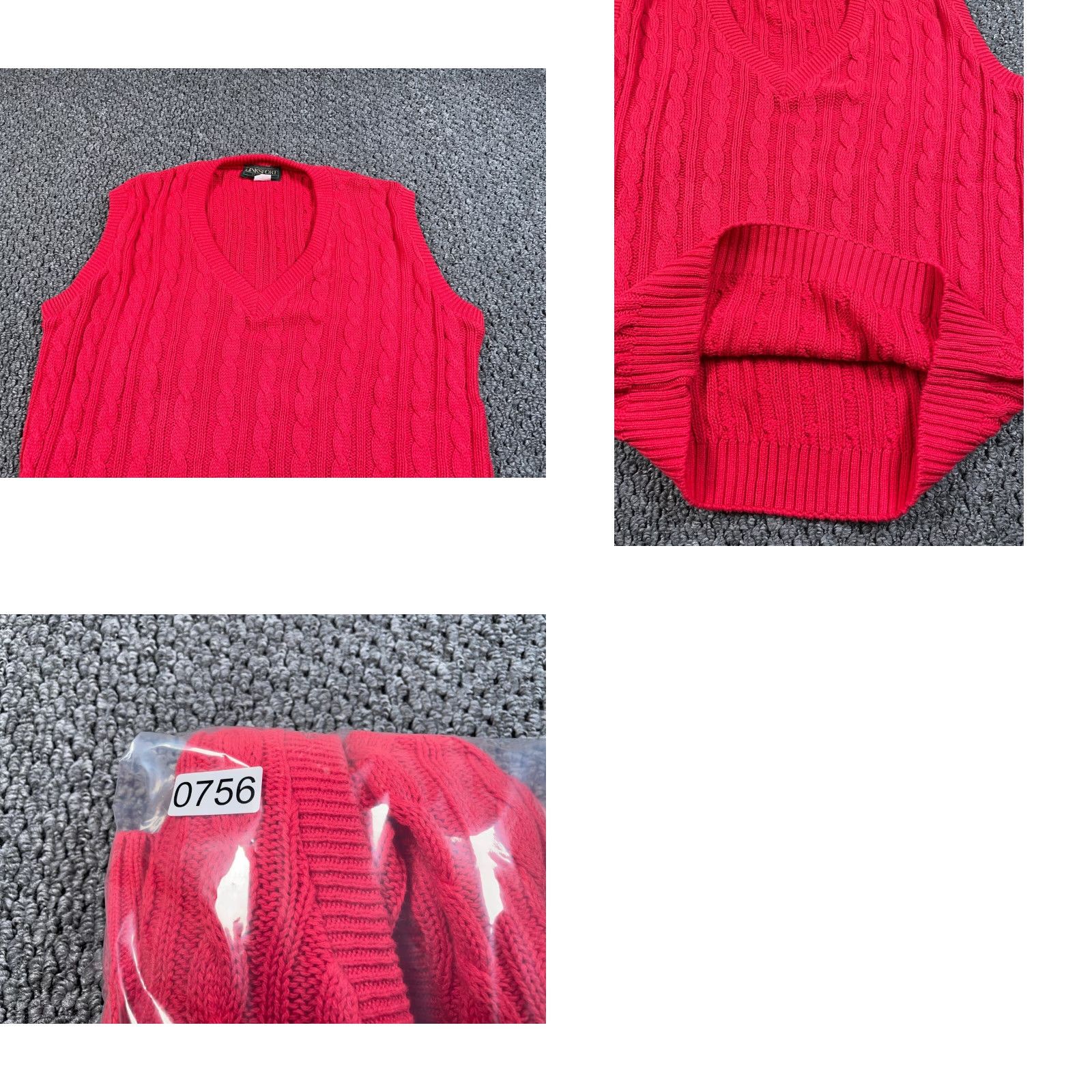 Vintage VINTAGE Preppy Cable Knit V-Neck Sweater Vest Men Large Red Cotton USA Made Austad Linksport by Austad's Size US L / EU 52-54 / 3 - 8 Thumbnail