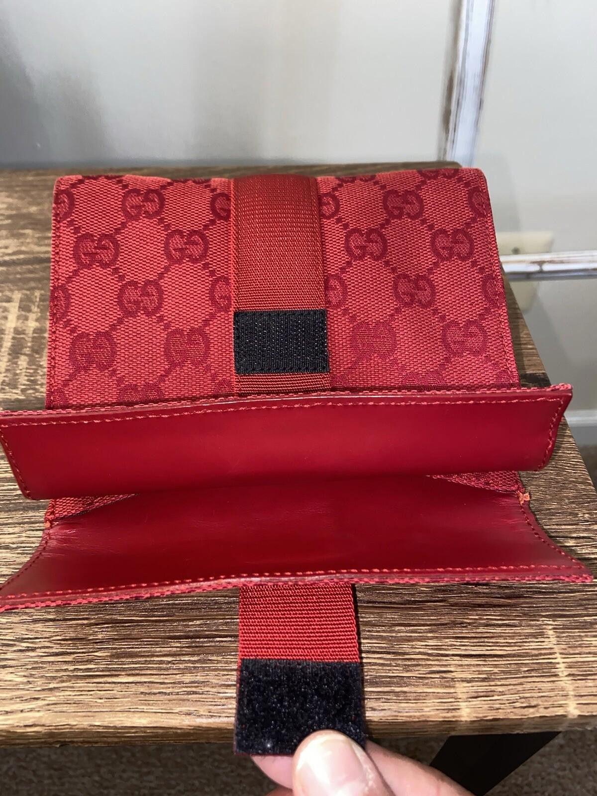 Gucci Gucci red sturdy canvas clutch pouch cosmetic bag, v good Size ONE SIZE - 8 Thumbnail